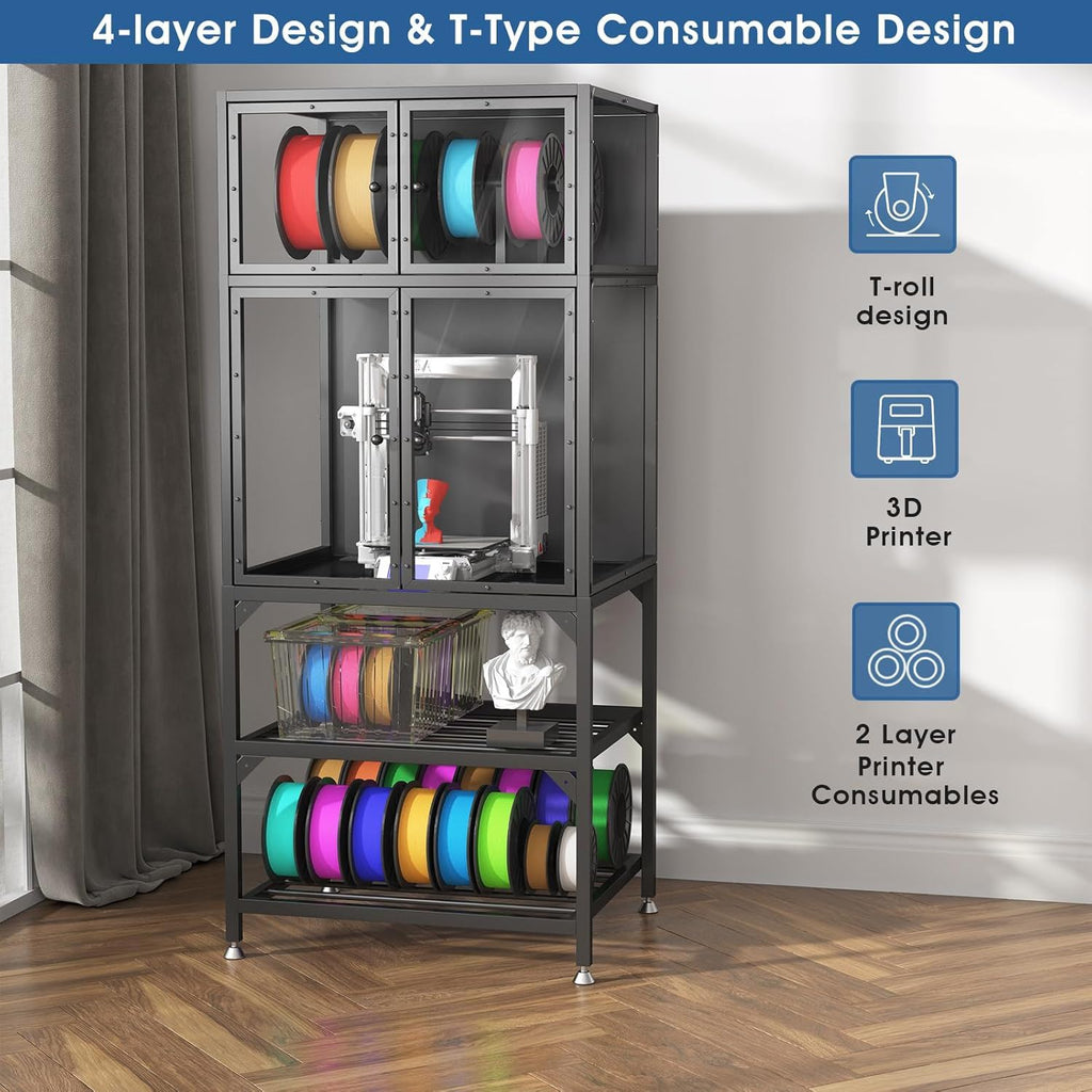 3D Printer Cabinet Filament Storage, Noise Reducing