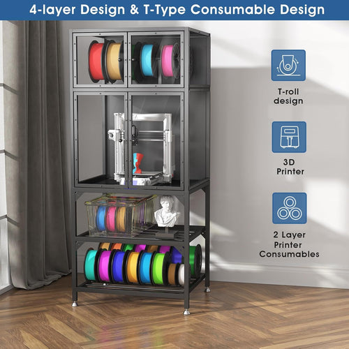 3D Printer Cabinet Filament Storage, Noise Reducing