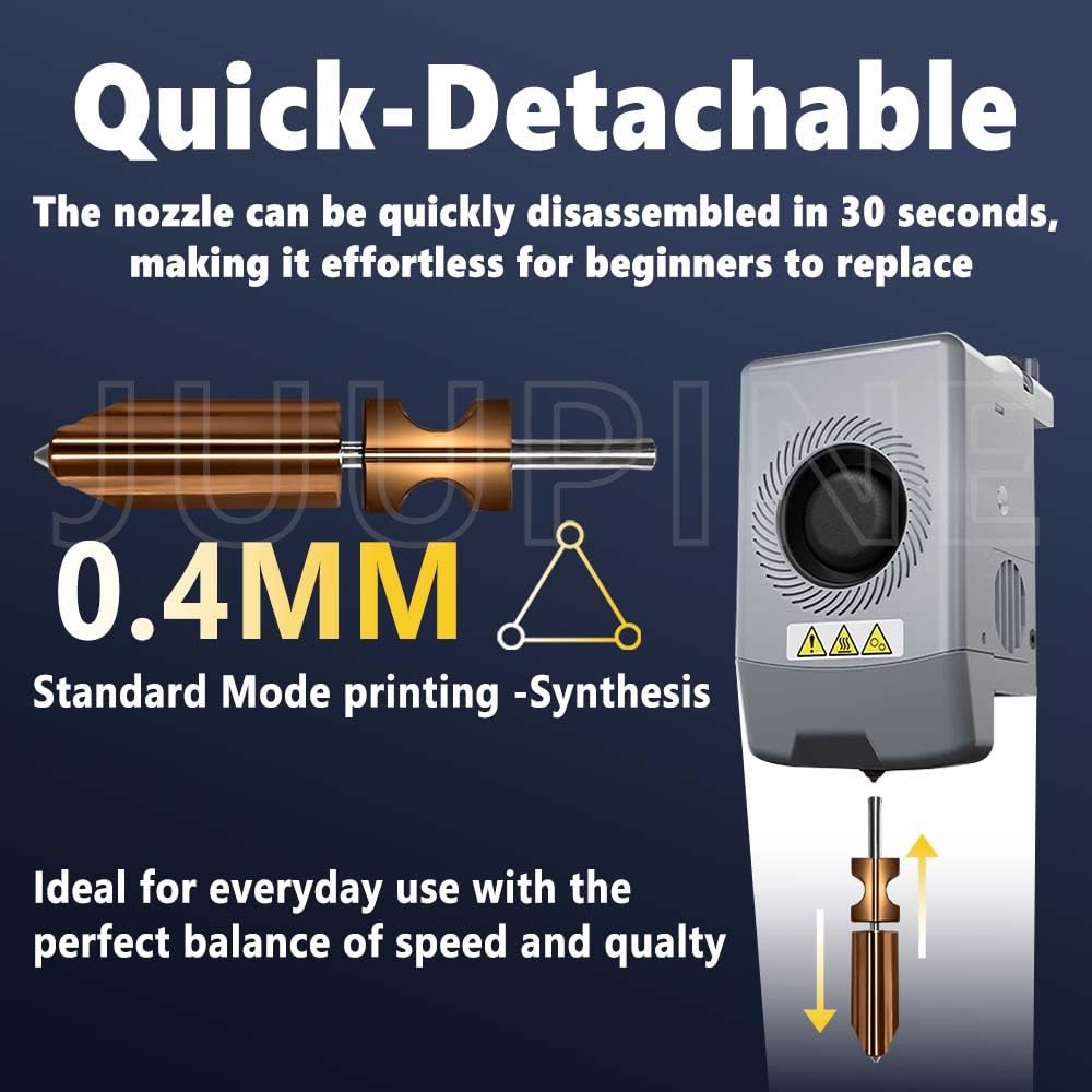 New Upgraded 0.25M Hotend Kit for Flashforge AD5X Nozzle, All Metal 3s Quick-Detachable Nozzle kit,HTR 550°C Hardened Steel Nozzle Wear-Resistant,32mm³/s High Flow,600mm/s High-Speed AD5X Parts
