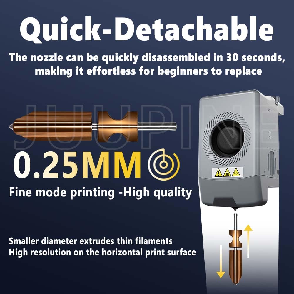 New Upgraded 0.25M Hotend Kit for Flashforge AD5X Nozzle, All Metal 3s Quick-Detachable Nozzle kit,HTR 550°C Hardened Steel Nozzle Wear-Resistant,32mm³/s High Flow,600mm/s High-Speed AD5X Parts