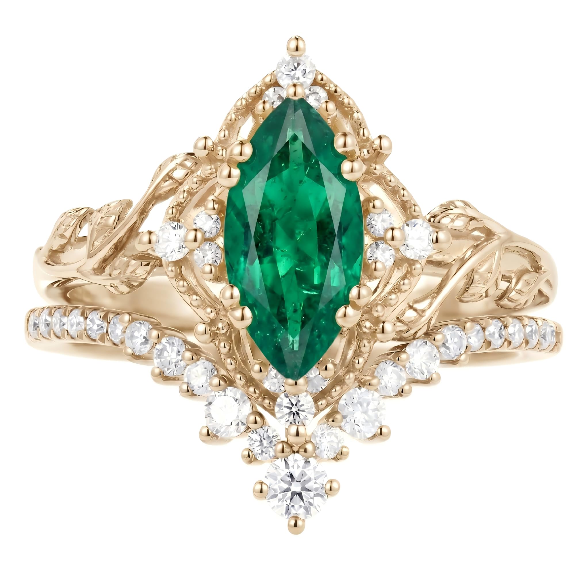 Emerald Ring For Women One To Three Carat In 10K 14K Or 18K Gold May Birthstone Wedding Promise Ring Free Engraving