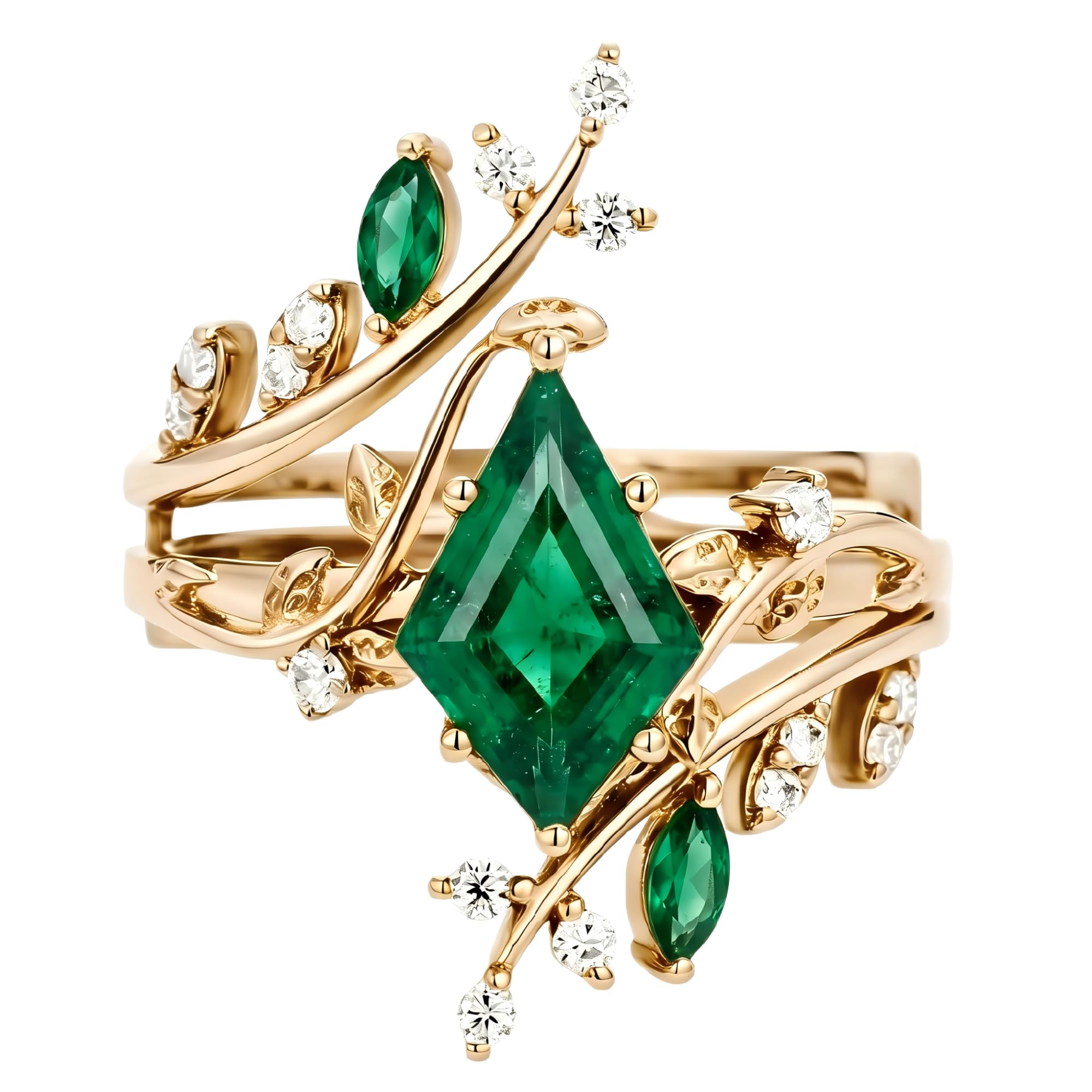 Emerald Ring For Women One To Three Carat In 10K 14K Or 18K Gold May Birthstone Wedding Promise Ring Free Engraving