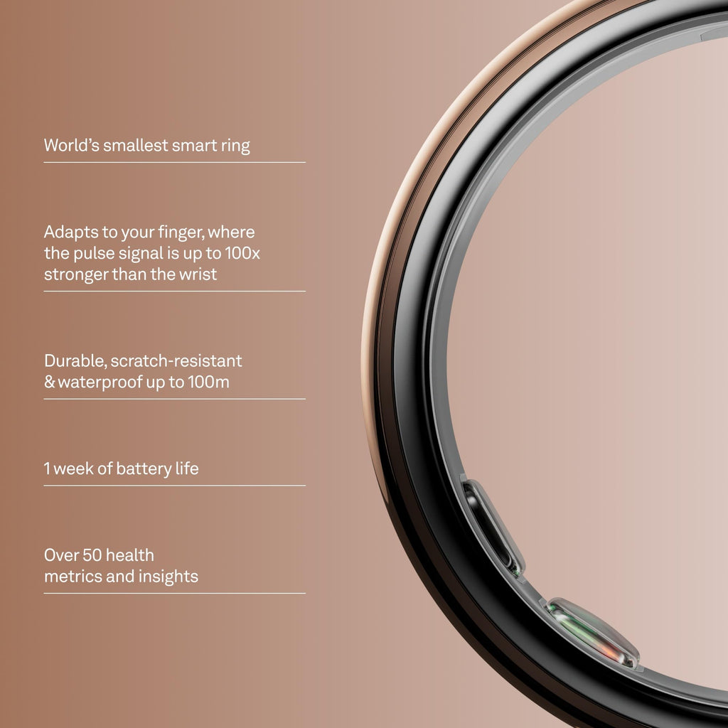 Oura Ring World’s Smallest Smart Ring - Sleep, Activity, Health, AI Advisor, Size Before You Buy, Android & iOS Compatible
