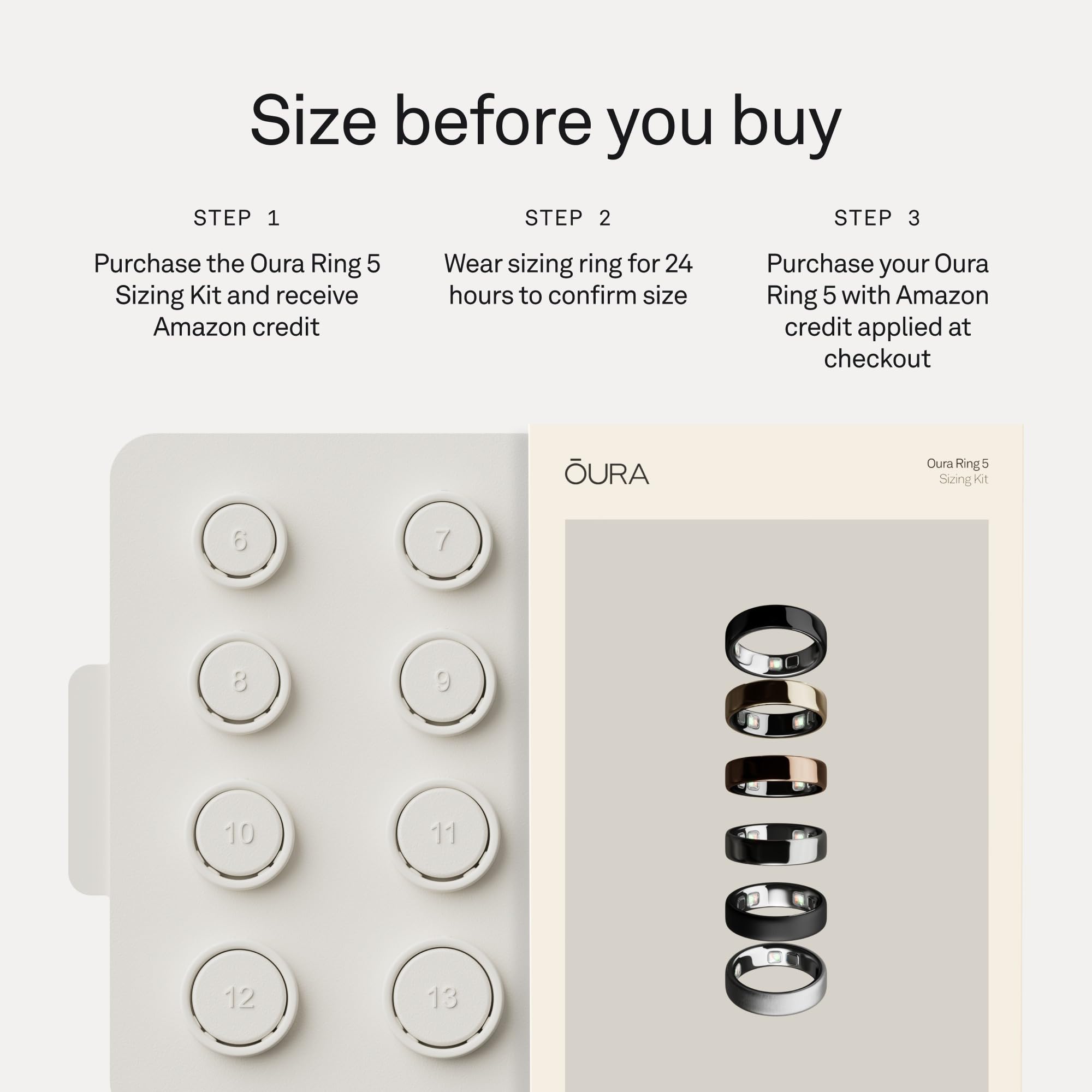 Oura Ring World’s Smallest Smart Ring - Sleep, Activity, Health, AI Advisor, Size Before You Buy, Android & iOS Compatible