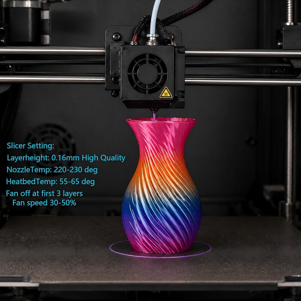 PLA Rainbow Silk Filament,Multi Color,Net Weight 1kg(2.2lbs) Accuracy +/-0.05mm