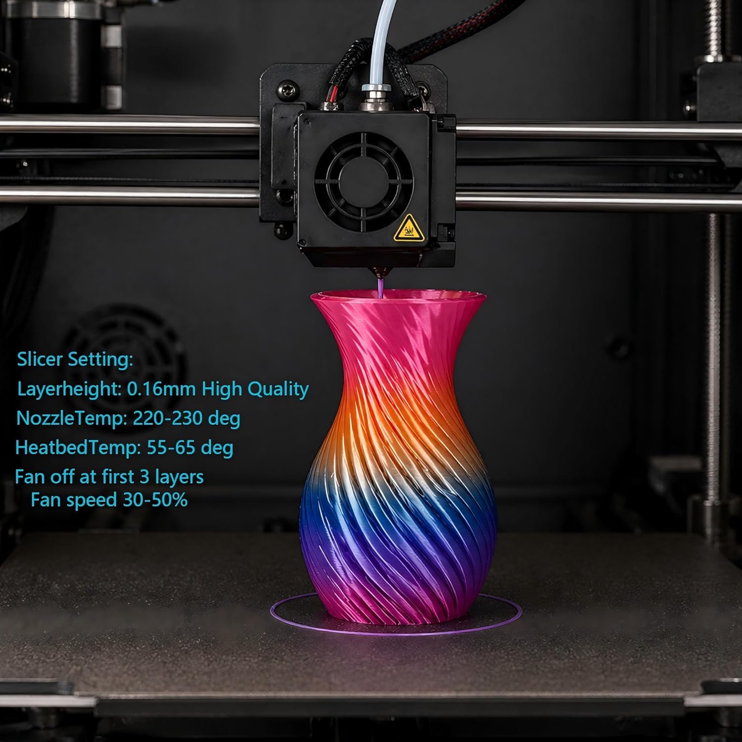 PLA Rainbow Silk Filament,Multi Color,Net Weight 1kg(2.2lbs) Accuracy +/-0.05mm