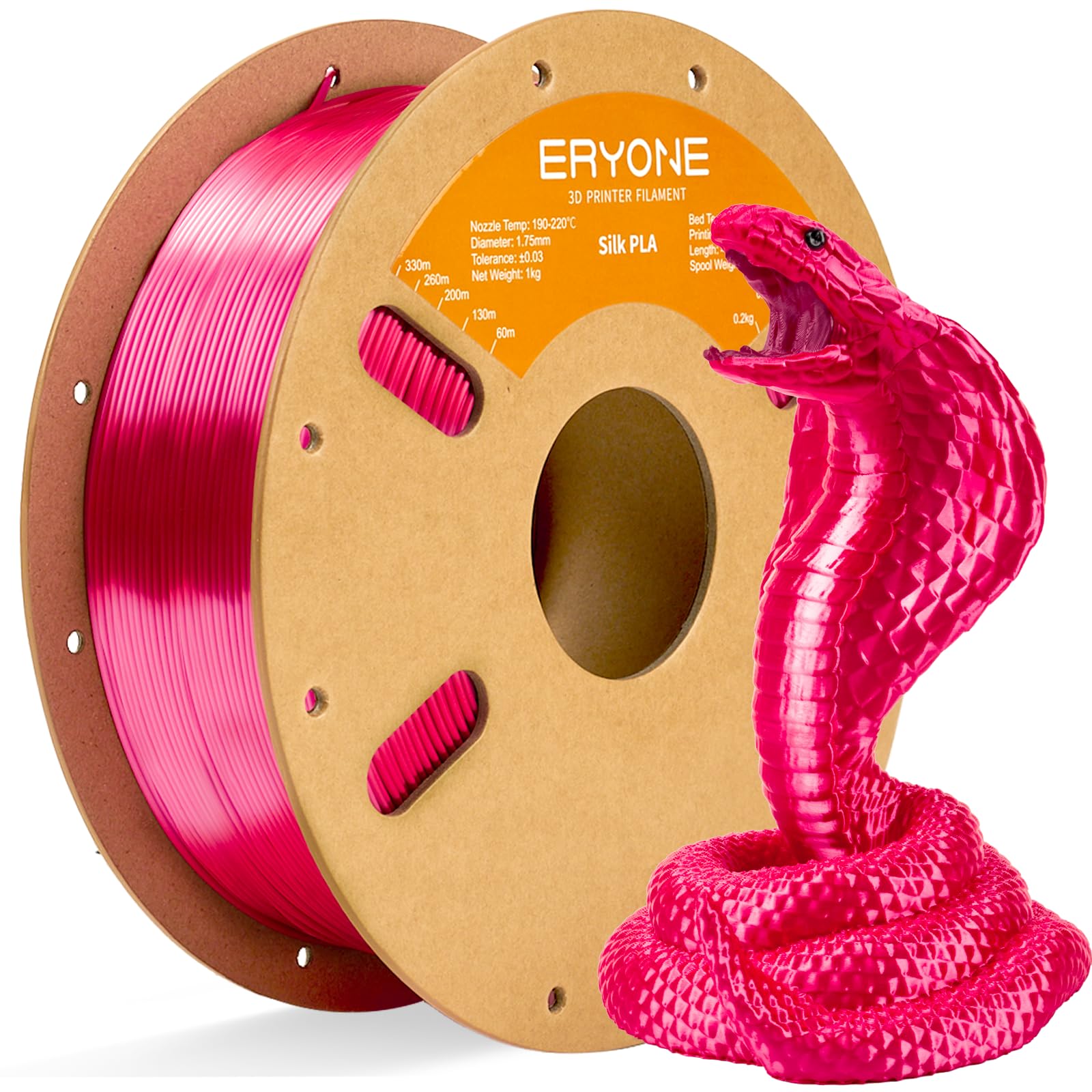 ERYONE Silk Tri Color PLA Filament 3D Printer 1.75mm +/- 0.03mm, Multicolor Filament Tricolor PLA Bundle 2KG Cardboard Spool, Red Blue Green