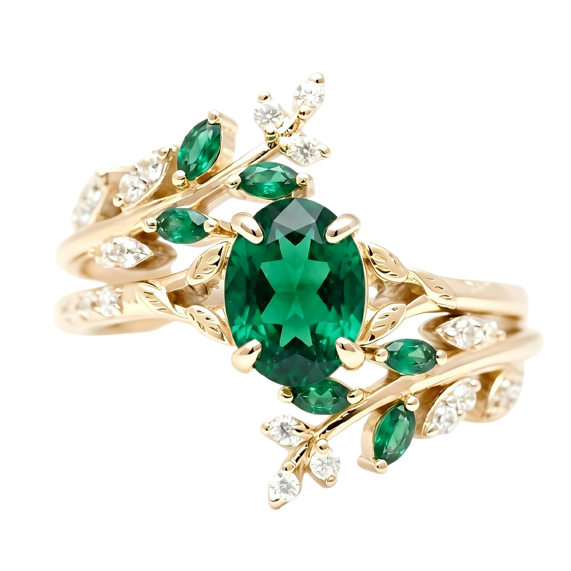Emerald Ring For Women One To Three Carat In 10K 14K Or 18K Gold May Birthstone Wedding Promise Ring Free Engraving
