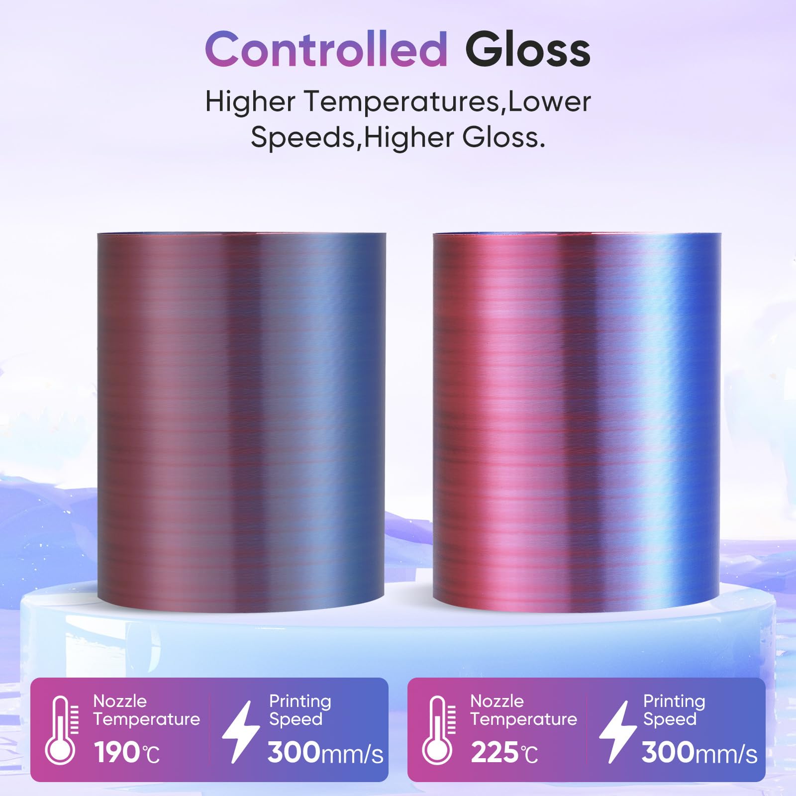 ERYONE Silk Filament PLA+ 1.75mm Shiny 3D Printer Filament, Multicolor PLA 4 in 1, 1kg (2.2LBS)/Spool, HS Silk Quadruple Color Aurora Dream (Teal Green & Violet & Electric Pink & Indigo)