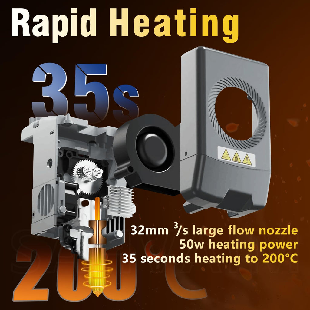 New Upgraded 0.25M Hotend Kit for Flashforge AD5X Nozzle, All Metal 3s Quick-Detachable Nozzle kit,HTR 550°C Hardened Steel Nozzle Wear-Resistant,32mm³/s High Flow,600mm/s High-Speed AD5X Parts