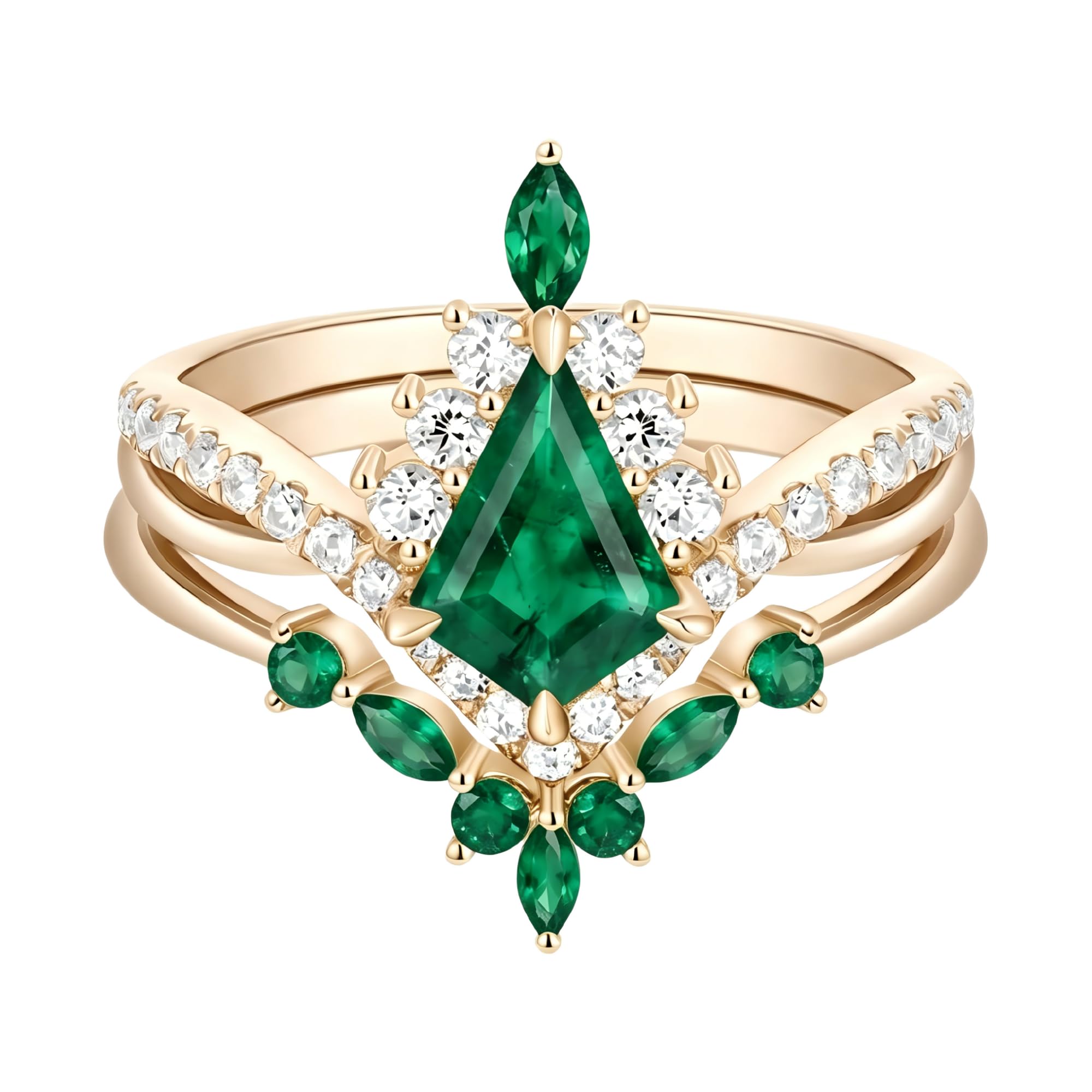 Emerald Ring For Women One To Three Carat In 10K 14K Or 18K Gold May Birthstone Wedding Promise Ring Free Engraving