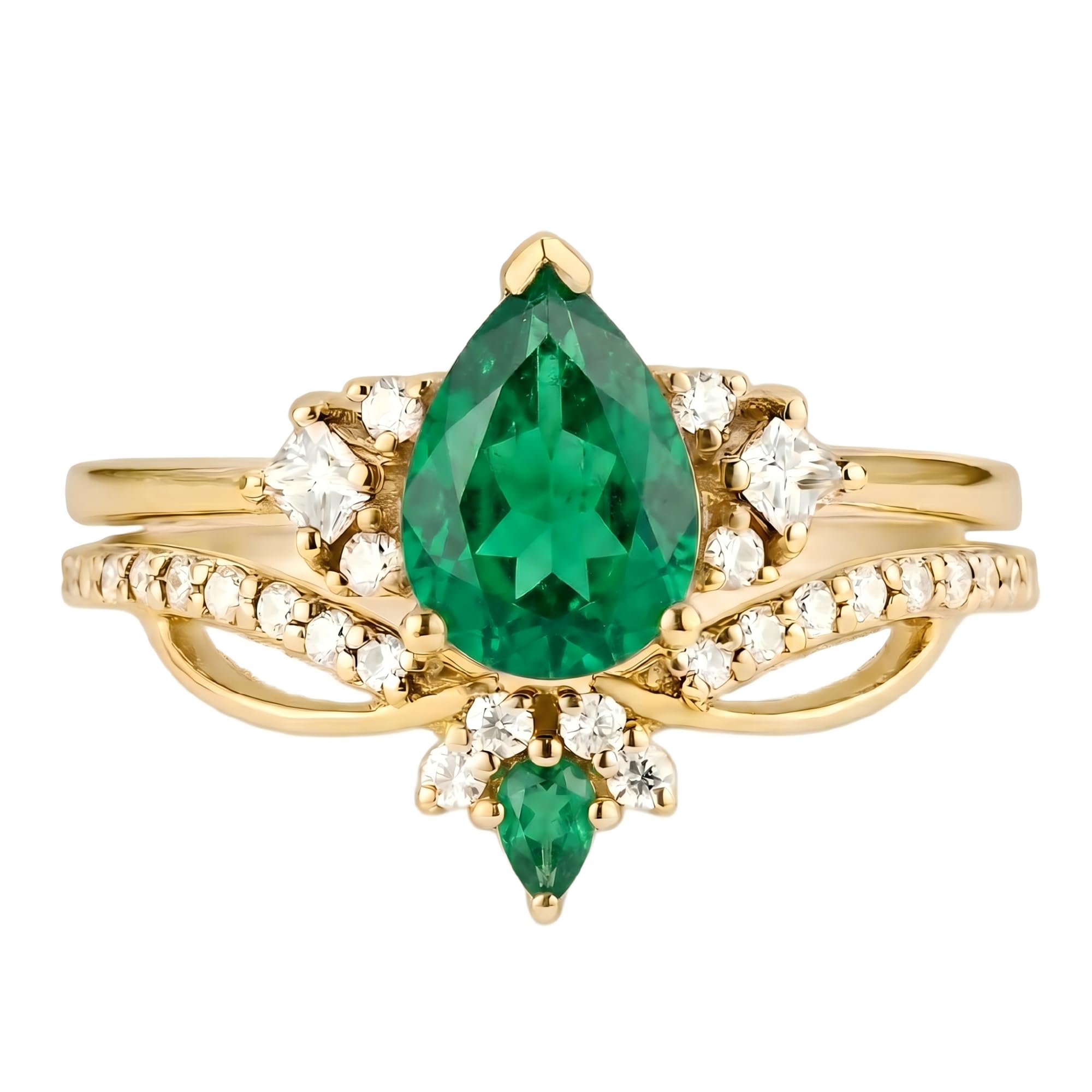 Emerald Ring For Women One To Three Carat In 10K 14K Or 18K Gold May Birthstone Wedding Promise Ring Free Engraving
