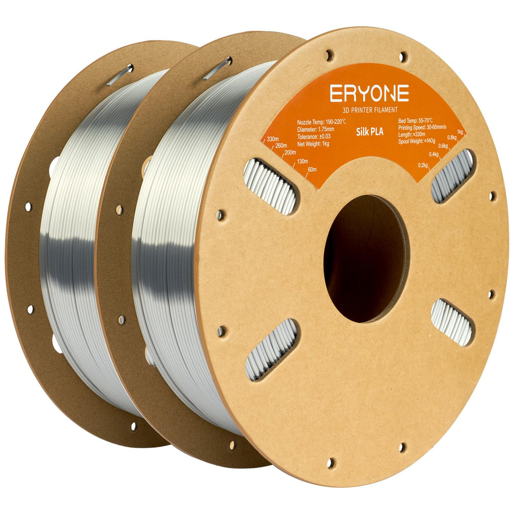 ERYONE Silk Tri Color PLA Filament 3D Printer 1.75mm +/- 0.03mm, Multicolor Filament Tricolor PLA Bundle 2KG Cardboard Spool, Red Blue Green