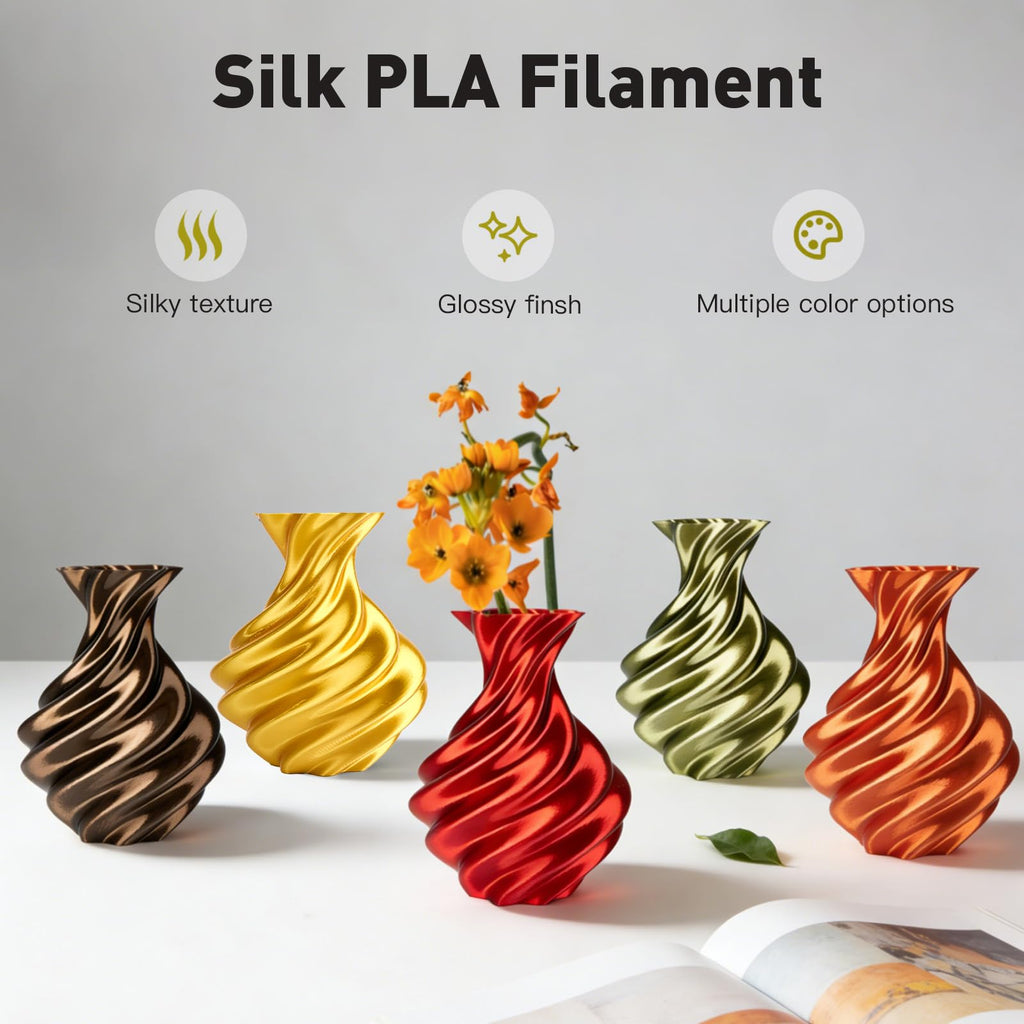 ERYONE Silk Filament PLA+ 1.75mm Shiny 3D Printer Filament, Multicolor PLA 4 in 1, 1kg (2.2LBS)/Spool, HS Silk Quadruple Color Aurora Dream (Teal Green & Violet & Electric Pink & Indigo)