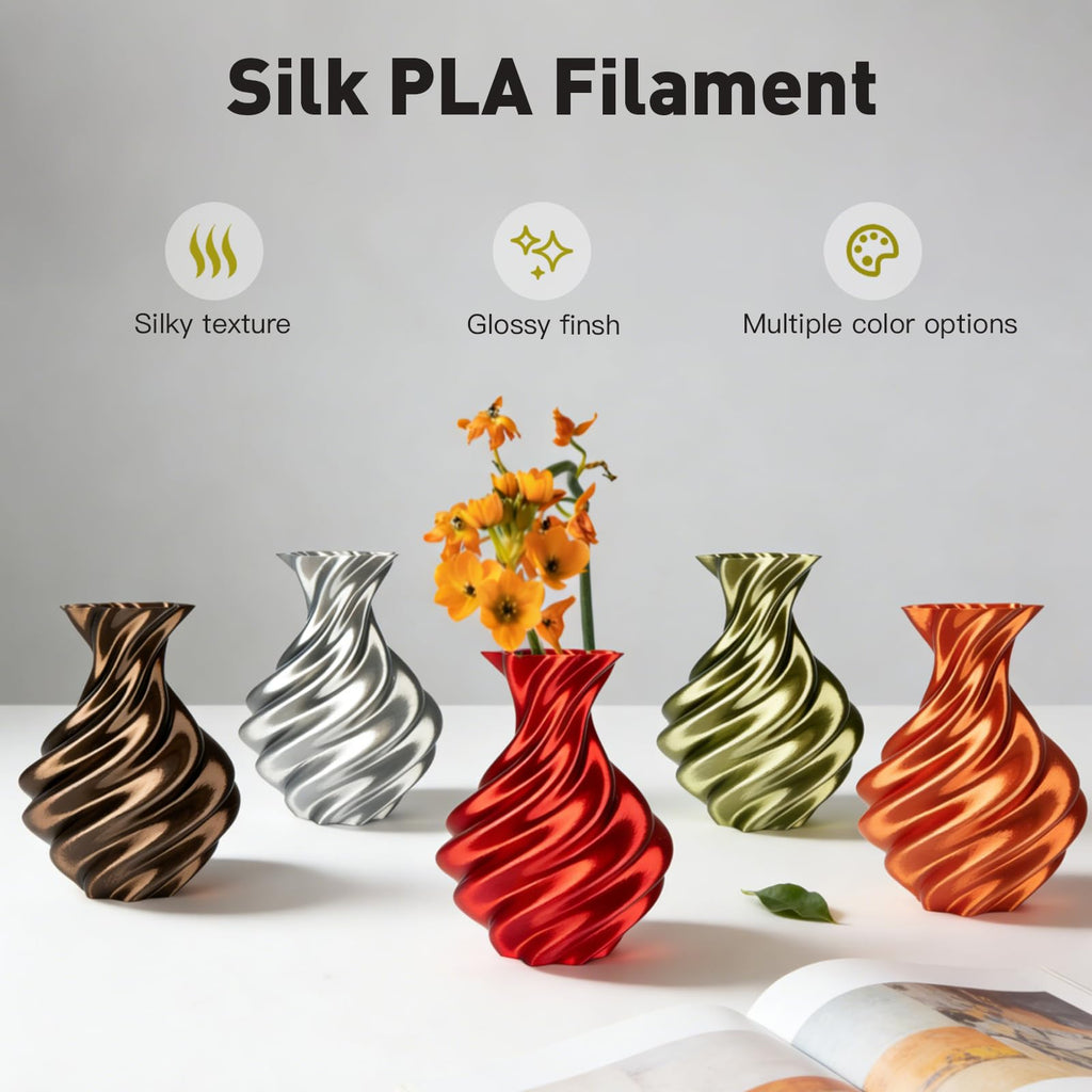 ERYONE Silk Filament PLA+ 1.75mm Shiny 3D Printer Filament, Multicolor PLA 4 in 1, 1kg (2.2LBS)/Spool, HS Silk Quadruple Color Aurora Dream (Teal Green & Violet & Electric Pink & Indigo)