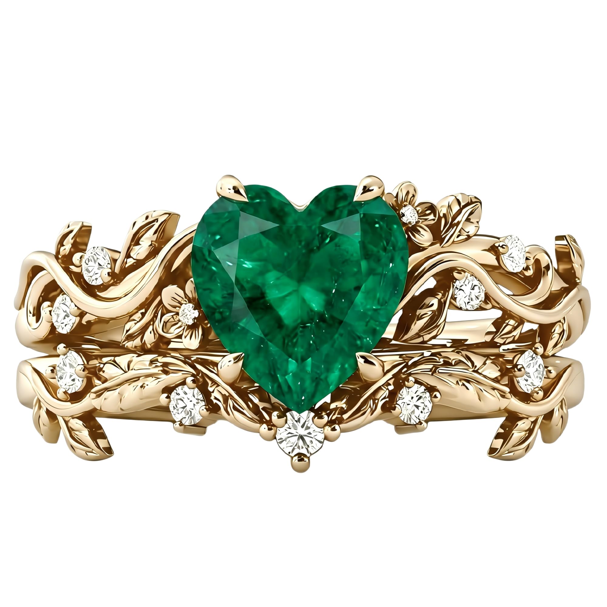 Emerald Ring For Women One To Three Carat In 10K 14K Or 18K Gold May Birthstone Wedding Promise Ring Free Engraving