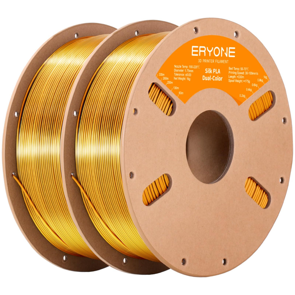 ERYONE Silk Tri Color PLA Filament 3D Printer 1.75mm +/- 0.03mm, Multicolor Filament Tricolor PLA Bundle 2KG Cardboard Spool, Red Blue Green