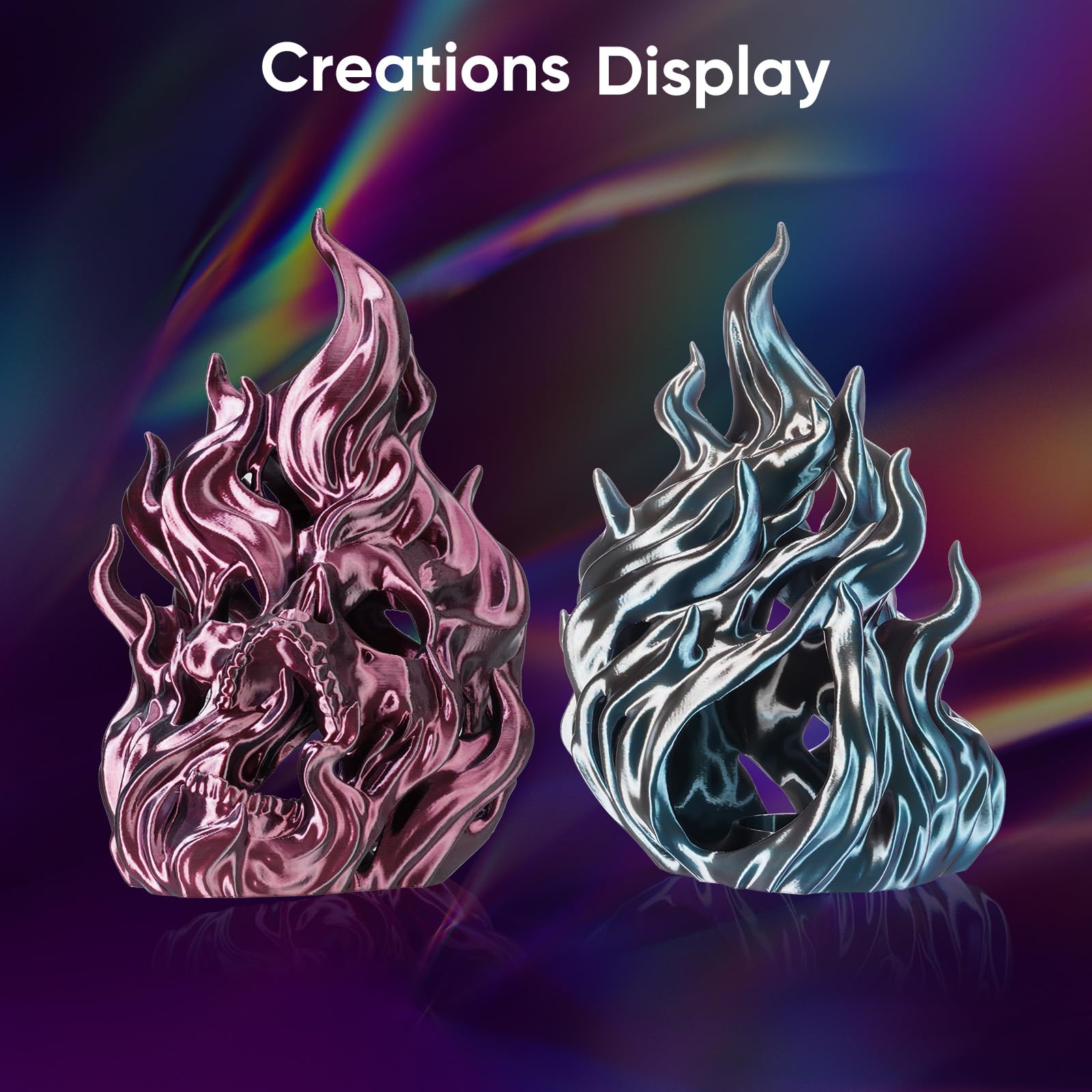 ERYONE Silk Filament PLA+ 1.75mm Shiny 3D Printer Filament, Multicolor PLA 4 in 1, 1kg (2.2LBS)/Spool, HS Silk Quadruple Color Aurora Dream (Teal Green & Violet & Electric Pink & Indigo)