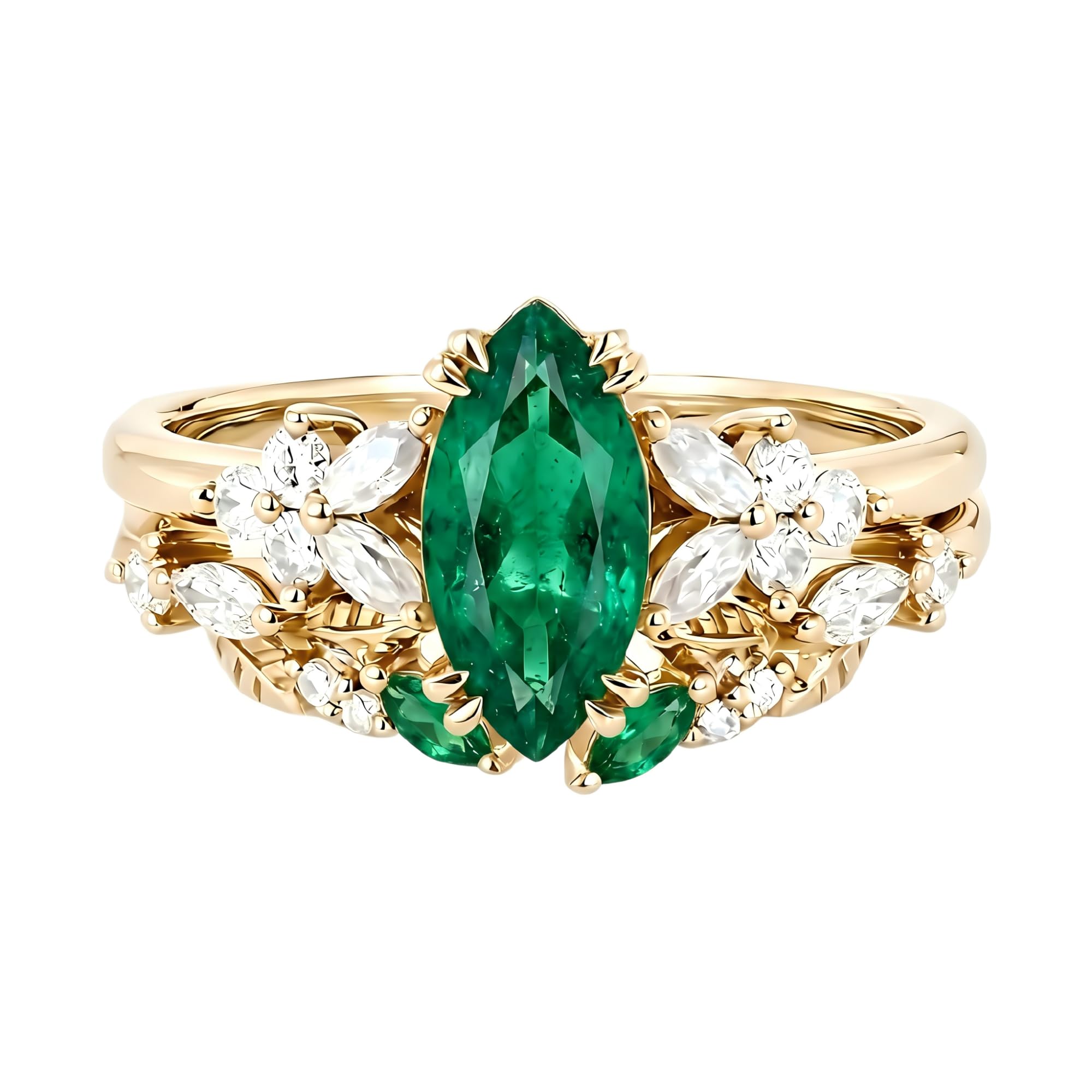 Emerald Ring For Women One To Three Carat In 10K 14K Or 18K Gold May Birthstone Wedding Promise Ring Free Engraving