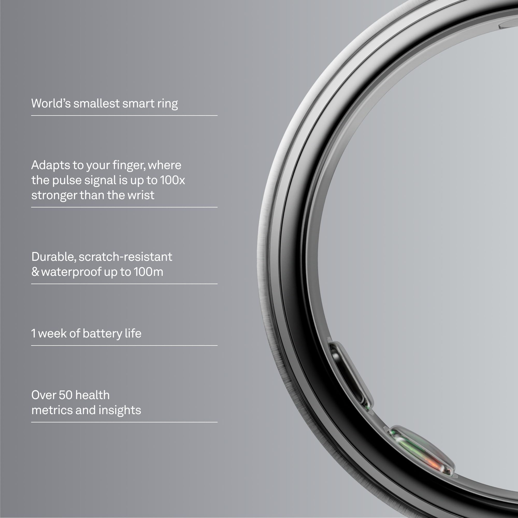 Oura Ring World’s Smallest Smart Ring - Sleep, Activity, Health, AI Advisor, Size Before You Buy, Android & iOS Compatible