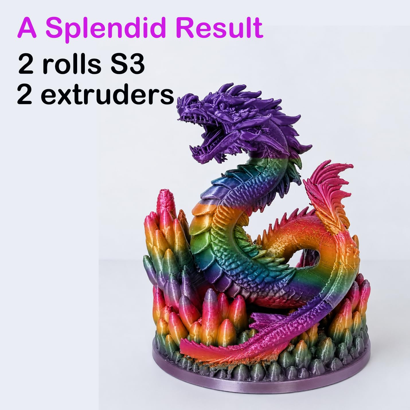 PLA Rainbow Silk Filament,Multi Color,Net Weight 1kg(2.2lbs) Accuracy +/-0.05mm