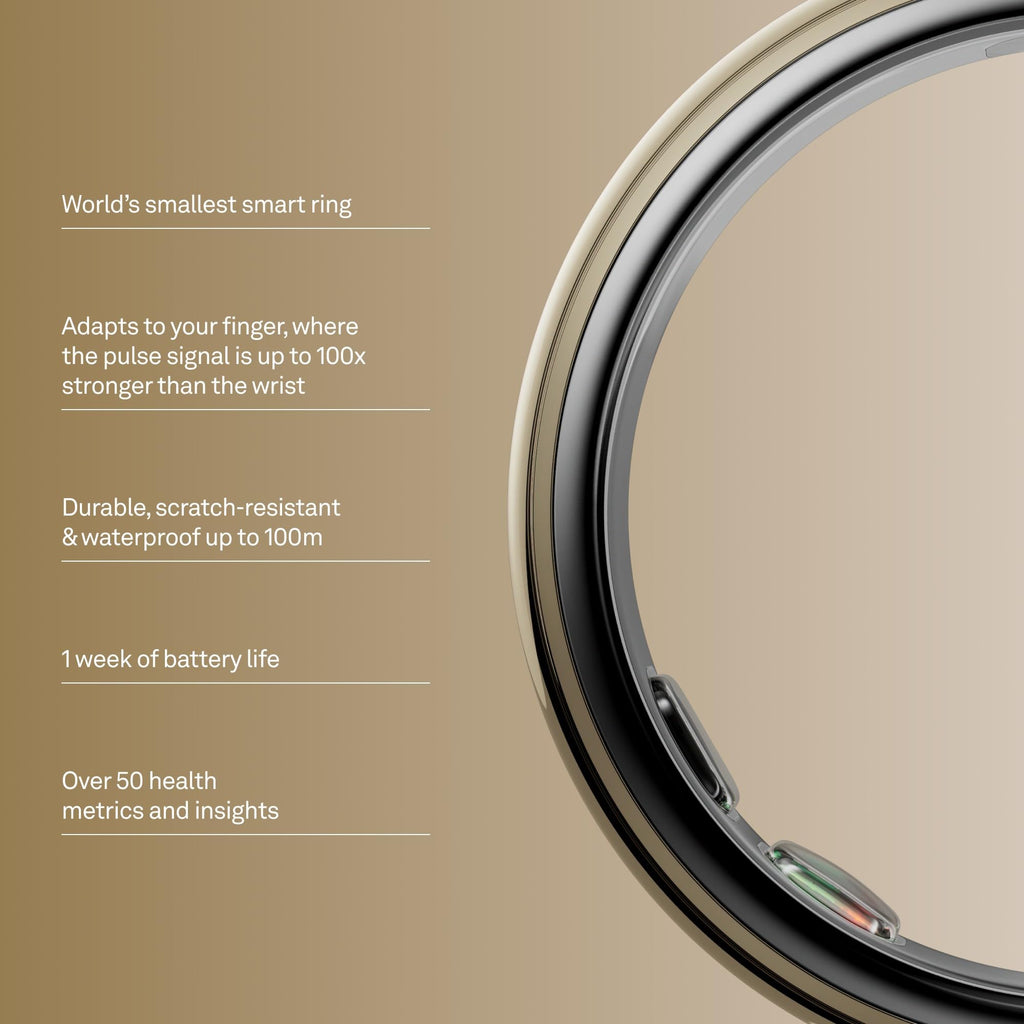 Oura Ring World’s Smallest Smart Ring - Sleep, Activity, Health, AI Advisor, Size Before You Buy, Android & iOS Compatible