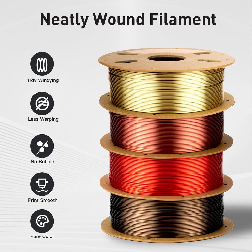 ERYONE Silk Filament PLA+ 1.75mm Shiny 3D Printer Filament, Multicolor PLA 4 in 1, 1kg (2.2LBS)/Spool, HS Silk Quadruple Color Aurora Dream (Teal Green & Violet & Electric Pink & Indigo)