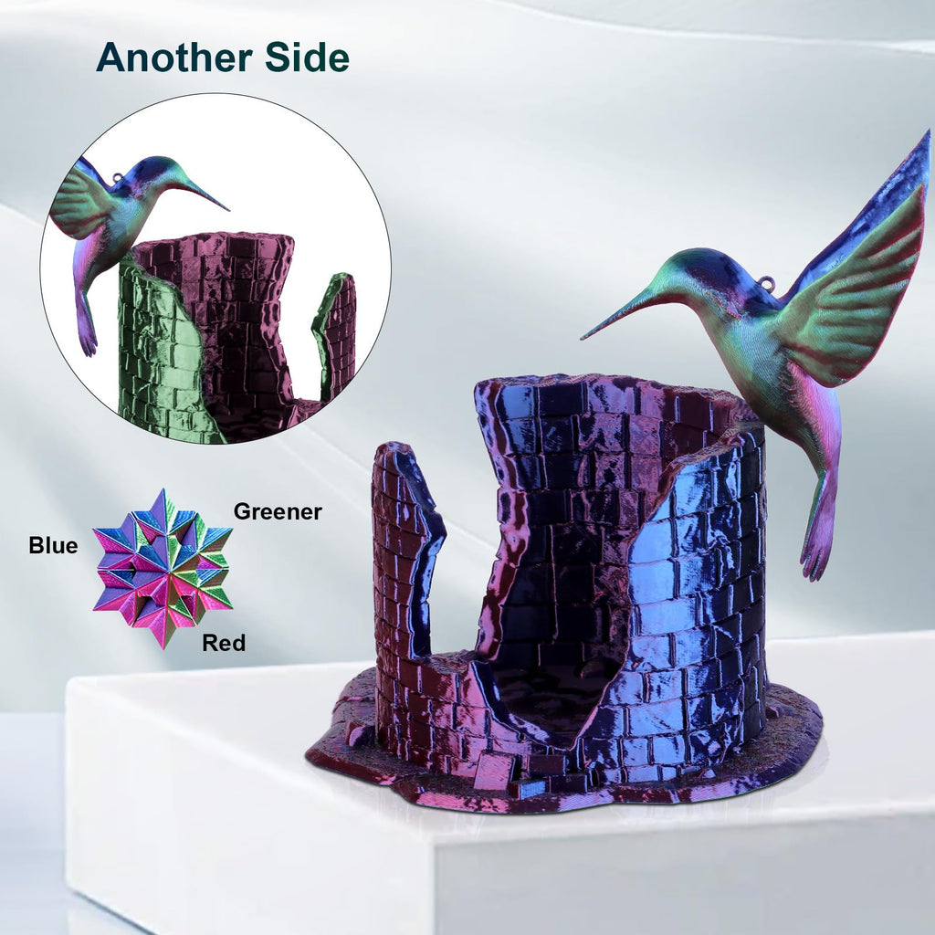 ERYONE Silk Filament PLA+ 1.75mm Shiny 3D Printer Filament, Multicolor PLA 4 in 1, 1kg (2.2LBS)/Spool, HS Silk Quadruple Color Aurora Dream (Teal Green & Violet & Electric Pink & Indigo)