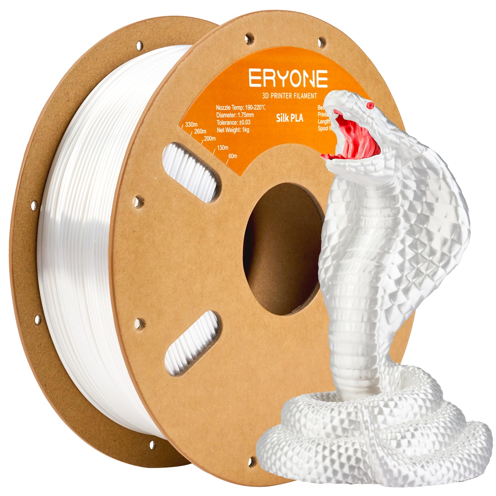 ERYONE Silk Tri Color PLA Filament 3D Printer 1.75mm +/- 0.03mm, Multicolor Filament Tricolor PLA Bundle 2KG Cardboard Spool, Red Blue Green