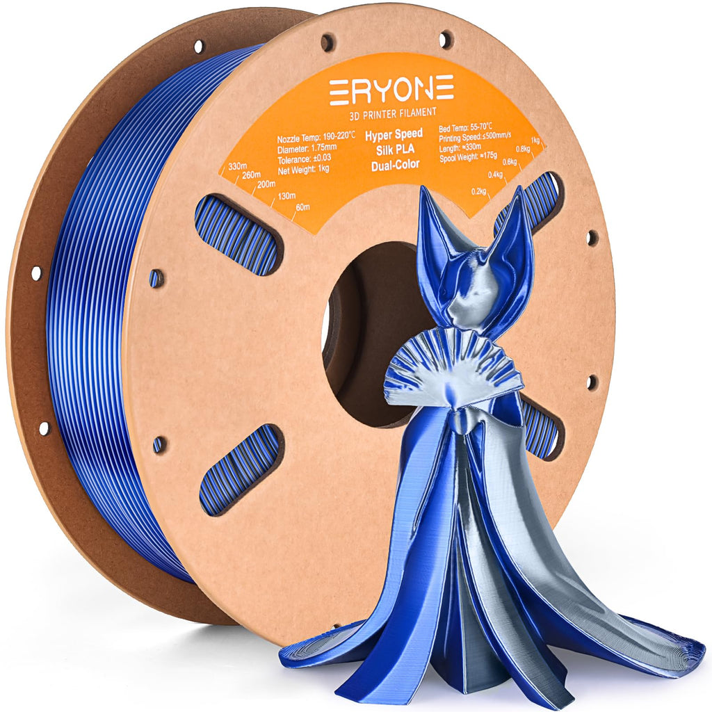 ERYONE Silk Filament PLA+ 1.75mm Shiny 3D Printer Filament, Multicolor PLA 4 in 1, 1kg (2.2LBS)/Spool, HS Silk Quadruple Color Aurora Dream (Teal Green & Violet & Electric Pink & Indigo)