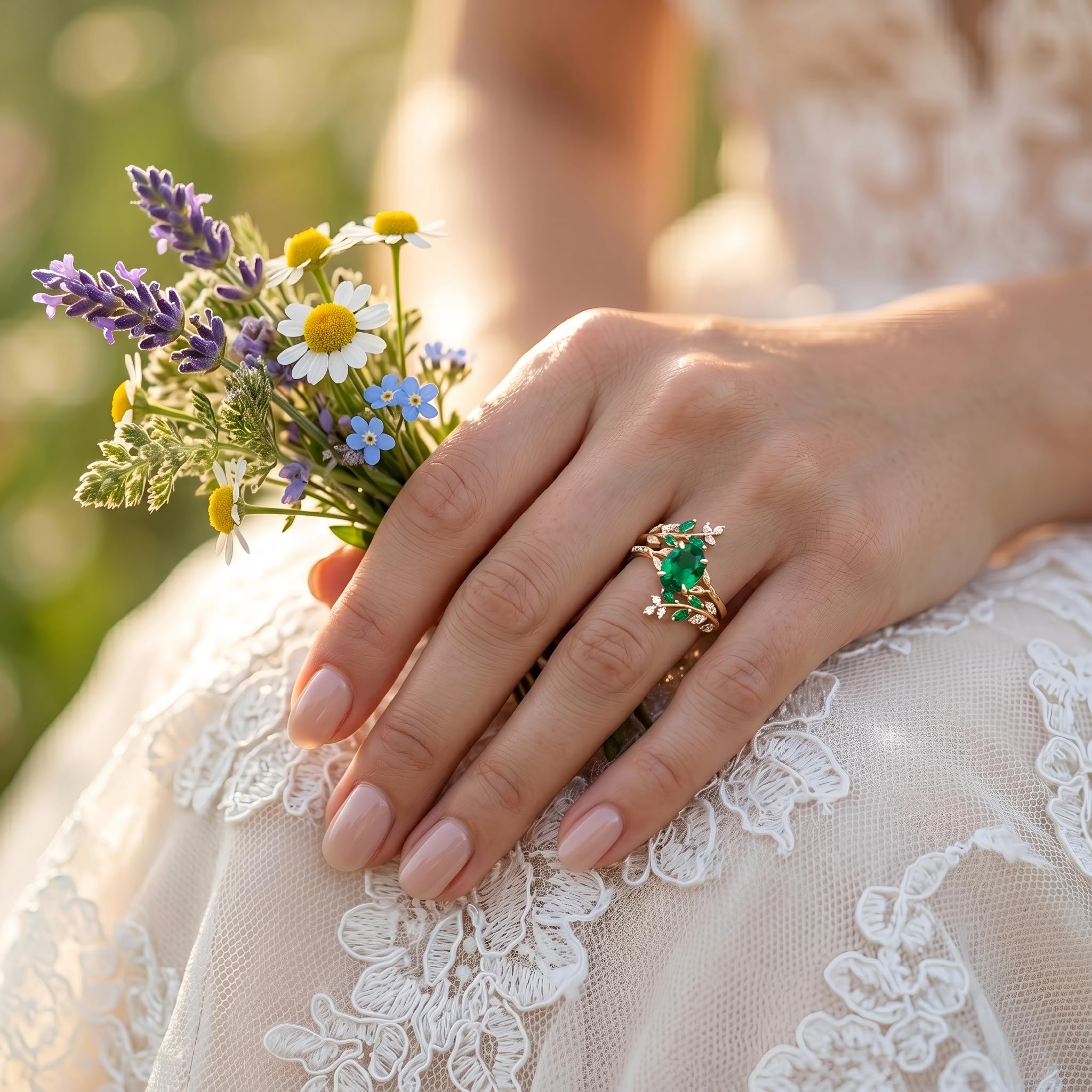 1-3CT Emerald Rings for Women 10K /14K /18K Solid Gold Emerald Engagement Ring May Birthstone Gemstone Wedding Promise Ring for Her Free Engraving