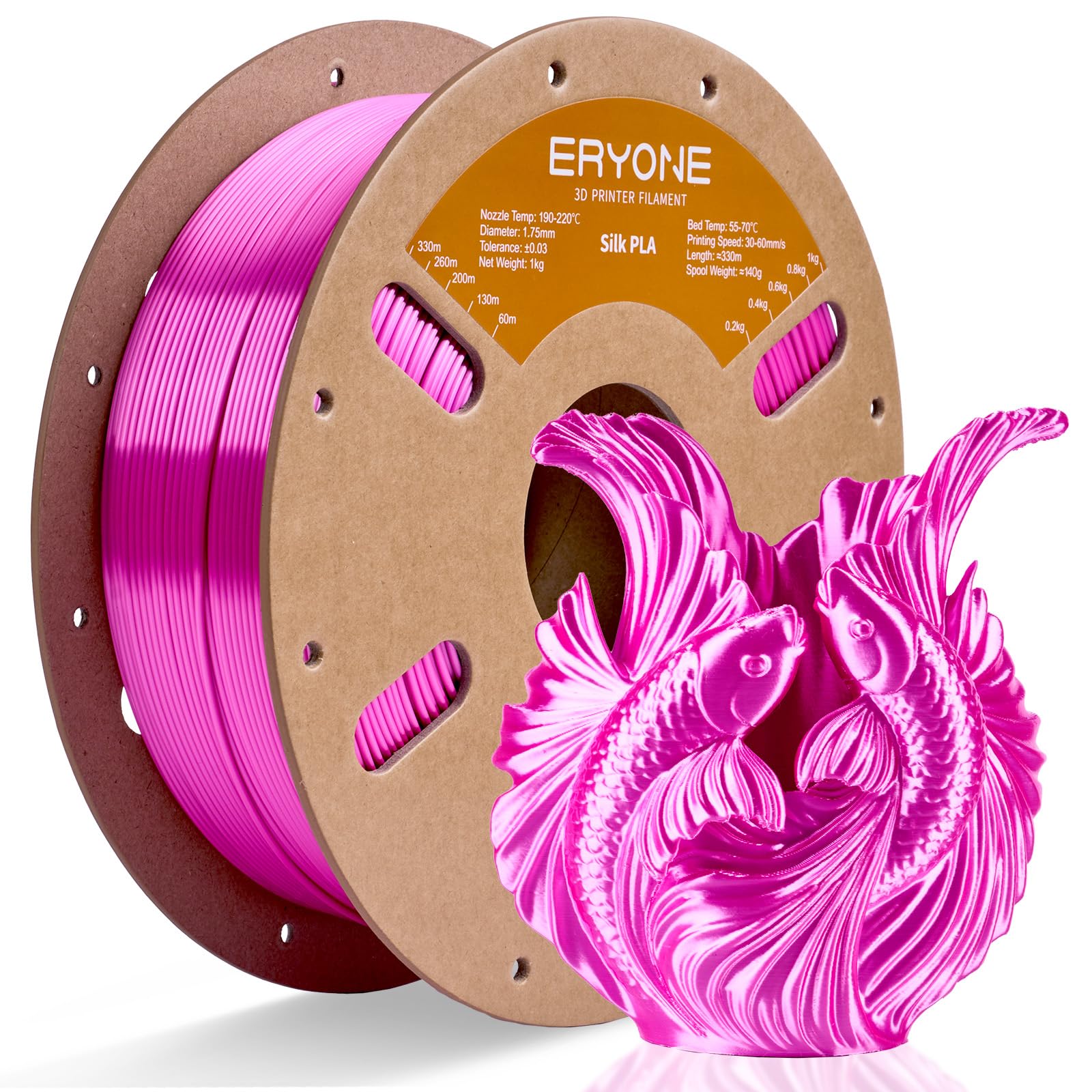 ERYONE Silk Tri Color PLA Filament 3D Printer 1.75mm +/- 0.03mm, Multicolor Filament Tricolor PLA Bundle 2KG Cardboard Spool, Red Blue Green