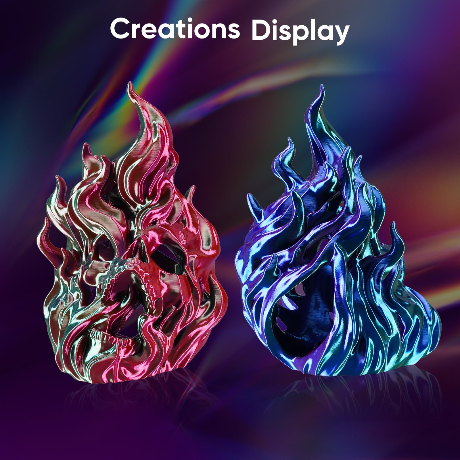ERYONE Silk Filament PLA+ 1.75mm Shiny 3D Printer Filament, Multicolor PLA 4 in 1, 1kg (2.2LBS)/Spool, HS Silk Quadruple Color Aurora Dream (Teal Green & Violet & Electric Pink & Indigo)