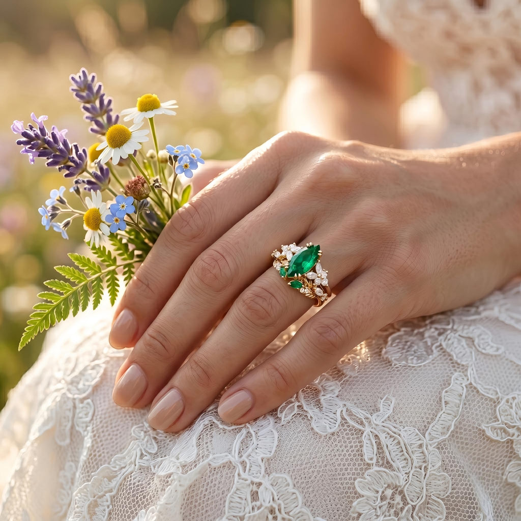 1-3CT Emerald Rings for Women 10K /14K /18K Solid Gold Emerald Engagement Ring May Birthstone Gemstone Wedding Promise Ring for Her Free Engraving