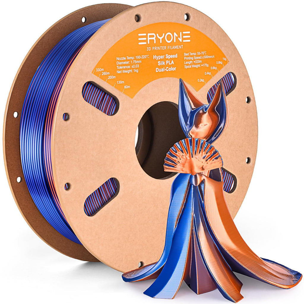 ERYONE Silk Filament PLA+ 1.75mm Shiny 3D Printer Filament, Multicolor PLA 4 in 1, 1kg (2.2LBS)/Spool, HS Silk Quadruple Color Aurora Dream (Teal Green & Violet & Electric Pink & Indigo)