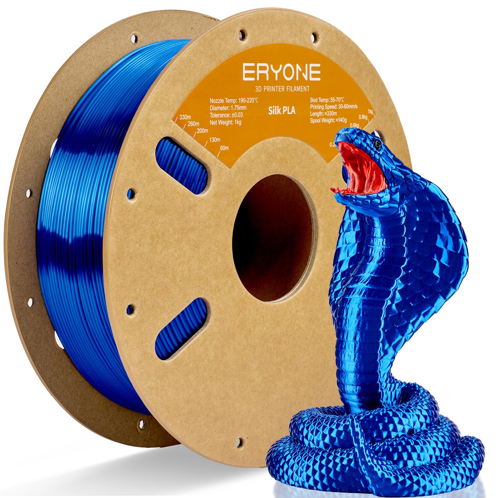 ERYONE Silk Tri Color PLA Filament 3D Printer 1.75mm +/- 0.03mm, Multicolor Filament Tricolor PLA Bundle 2KG Cardboard Spool, Red Blue Green