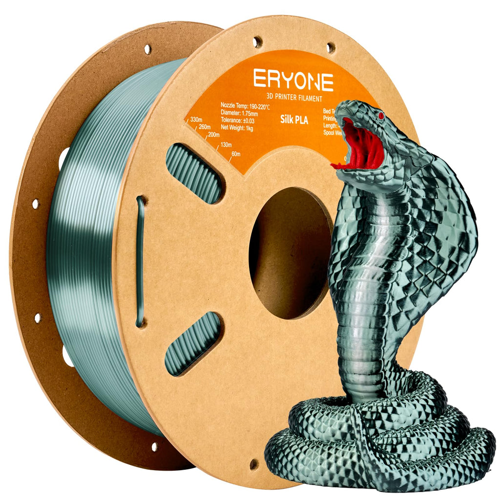 ERYONE Silk Tri Color PLA Filament 3D Printer 1.75mm +/- 0.03mm, Multicolor Filament Tricolor PLA Bundle 2KG Cardboard Spool, Red Blue Green