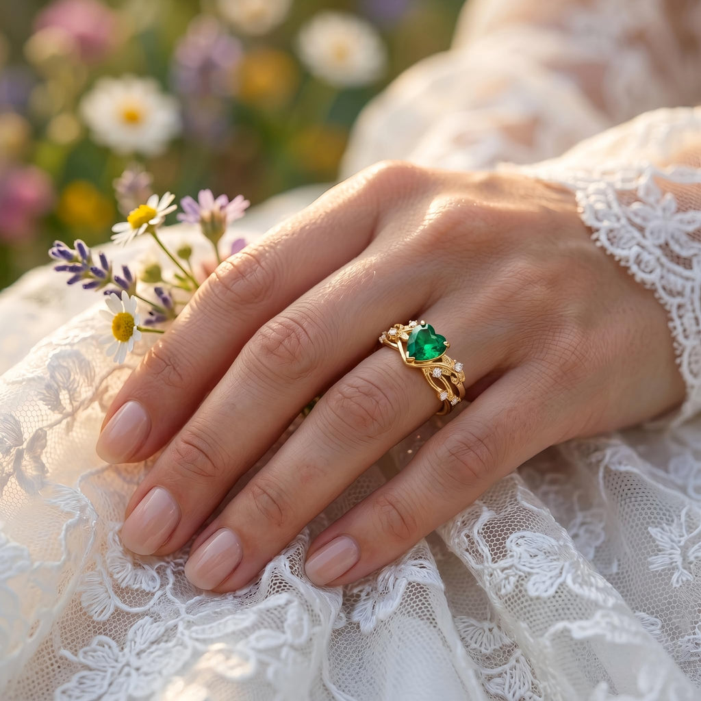 1-3CT Emerald Rings for Women 10K /14K /18K Solid Gold Emerald Engagement Ring May Birthstone Gemstone Wedding Promise Ring for Her Free Engraving