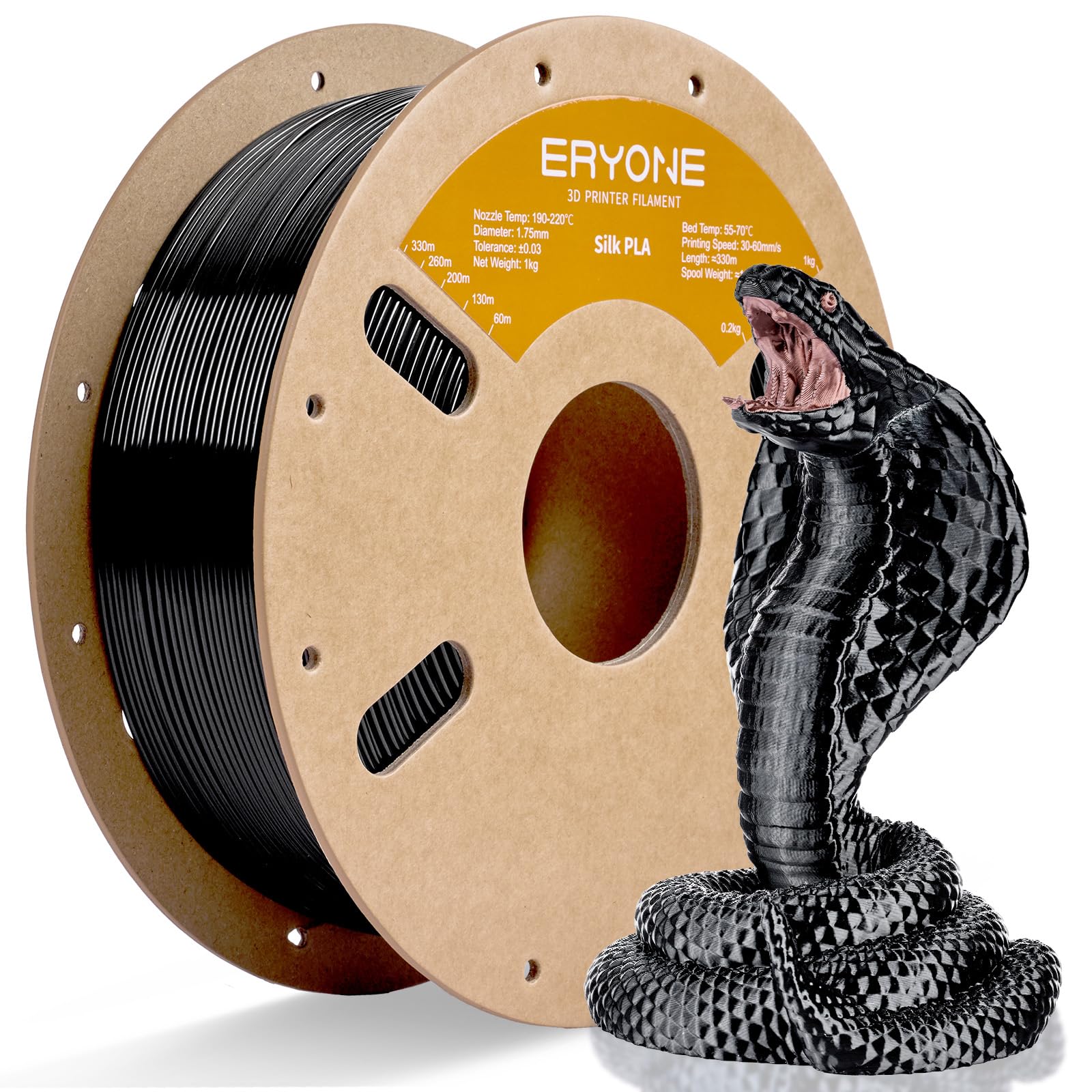 ERYONE Silk Tri Color PLA Filament 3D Printer 1.75mm +/- 0.03mm, Multicolor Filament Tricolor PLA Bundle 2KG Cardboard Spool, Red Blue Green
