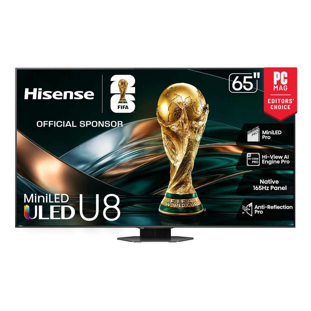 Hisense 55" U8 Series ULED Mini-LED 4K UHD Smart Google TV (55U8QG) - QLED, Native 165Hz, VRR 288, Up to LD5600, 5000 Nits, HDR10+, Dolby Vision IQ · Atmos, IMAX Enhanced, 4.1.2 Ch Audio