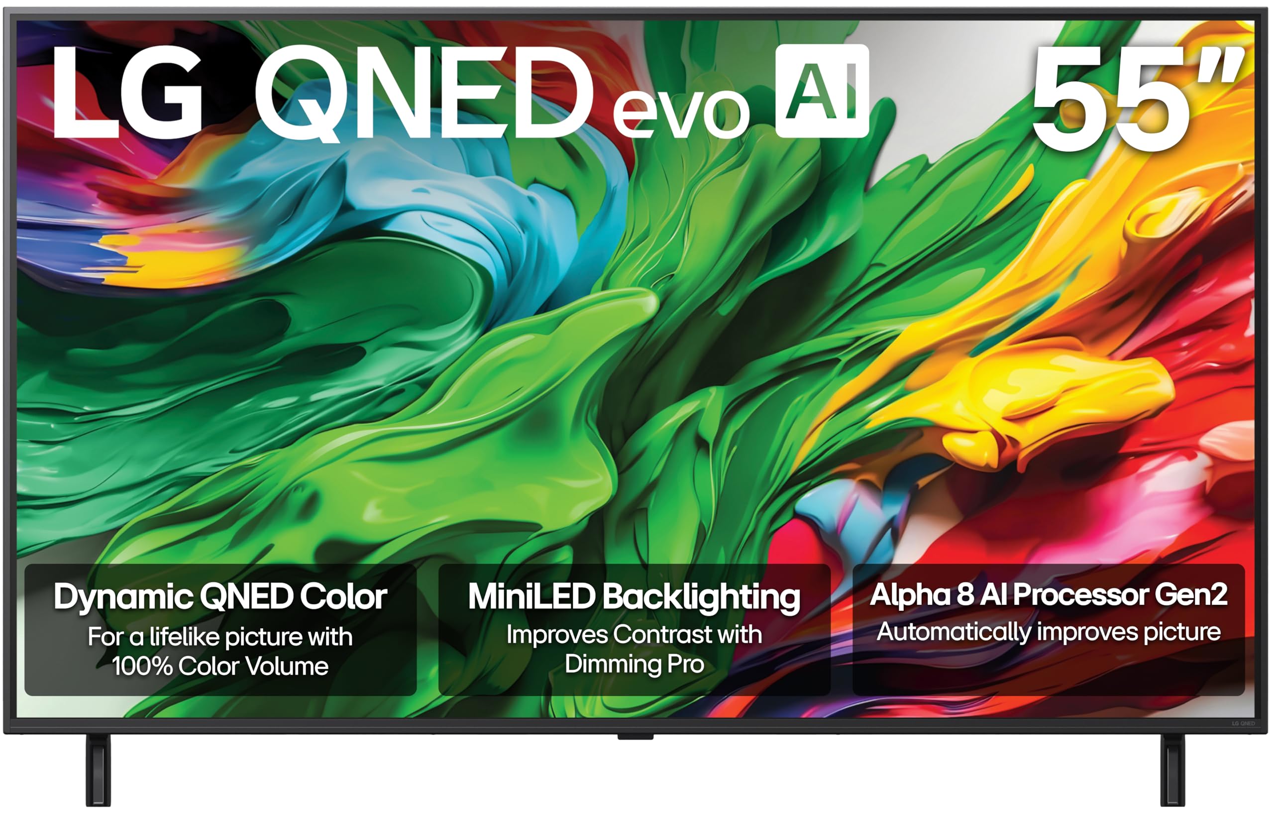 LG 55-Inch Class QNED evo AI QNED85A Series Mini LED 4K Smart TV w/AI Picture, AI Sound, HDR10, AI Super Upscaling 4K, Filmmaker Mode, Wow Orchestra, Alexa Built-in (55QNED85AUA, 2025)
