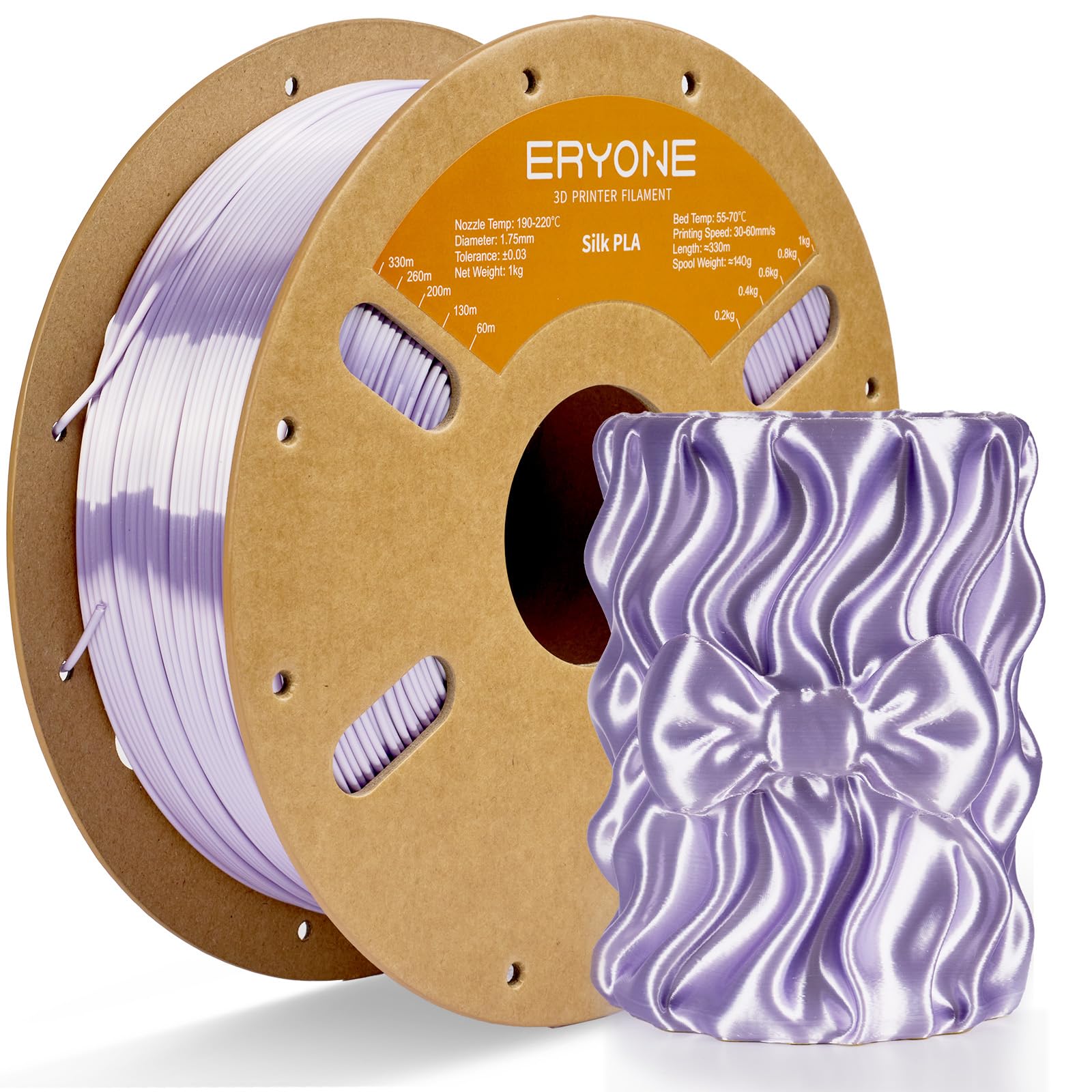 ERYONE Silk Tri Color PLA Filament 3D Printer 1.75mm +/- 0.03mm, Multicolor Filament Tricolor PLA Bundle 2KG Cardboard Spool, Red Blue Green