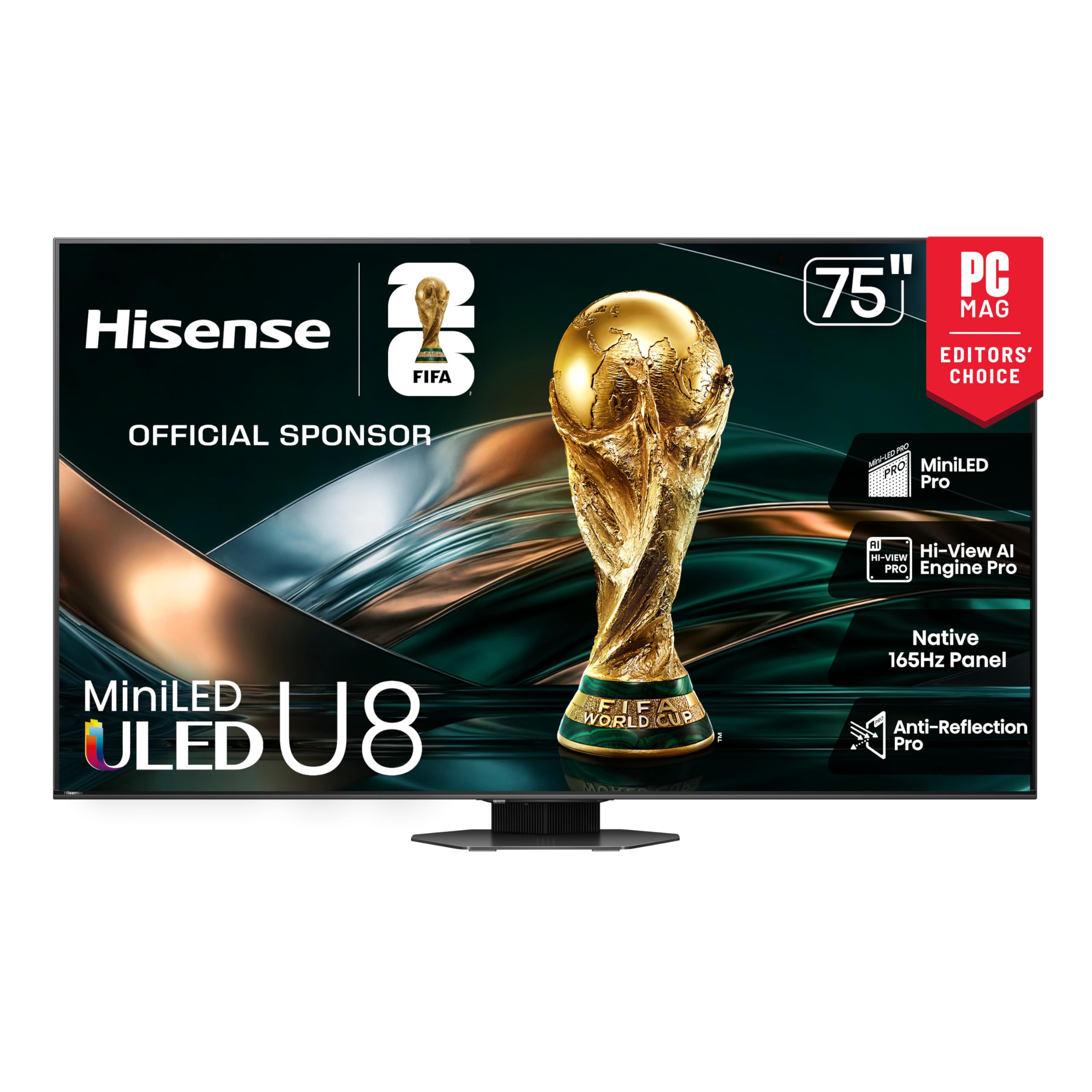 Hisense 55" U8 Series ULED Mini-LED 4K UHD Smart Google TV (55U8QG) - QLED, Native 165Hz, VRR 288, Up to LD5600, 5000 Nits, HDR10+, Dolby Vision IQ · Atmos, IMAX Enhanced, 4.1.2 Ch Audio