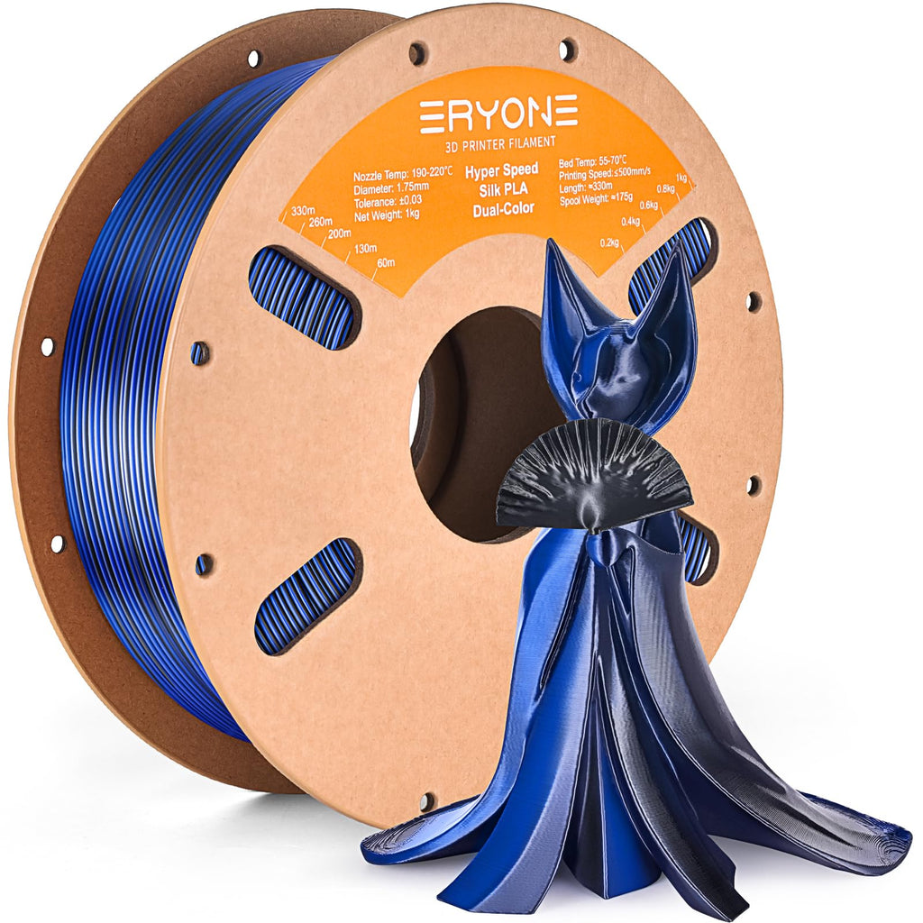 ERYONE Silk Filament PLA+ 1.75mm Shiny 3D Printer Filament, Multicolor PLA 4 in 1, 1kg (2.2LBS)/Spool, HS Silk Quadruple Color Aurora Dream (Teal Green & Violet & Electric Pink & Indigo)