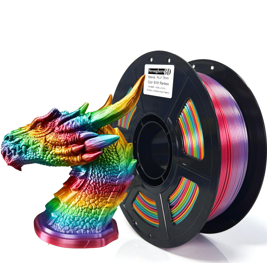 PLA Rainbow Silk Filament,Multi Color,Net Weight 1kg(2.2lbs) Accuracy +/-0.05mm