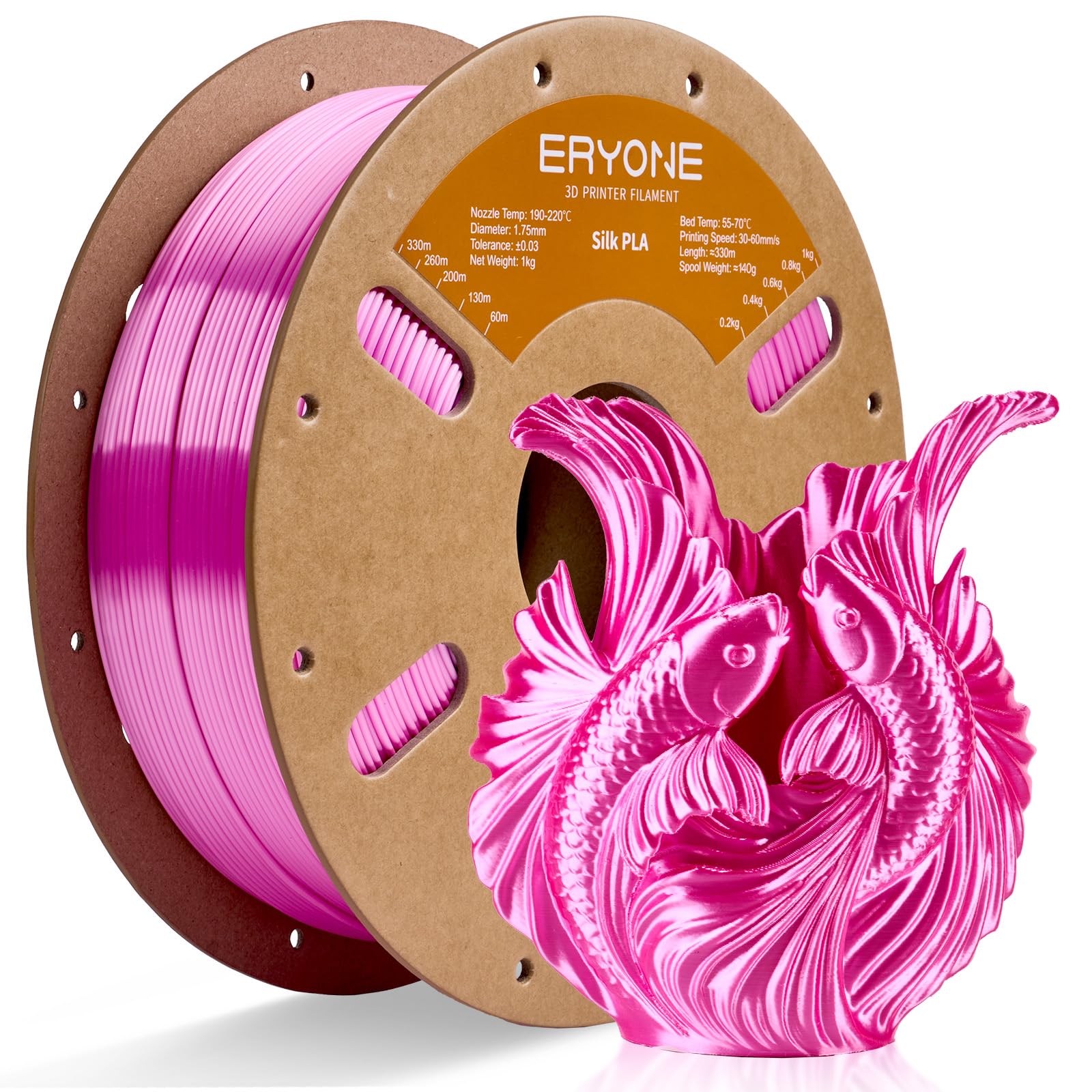 ERYONE Silk Tri Color PLA Filament 3D Printer 1.75mm +/- 0.03mm, Multicolor Filament Tricolor PLA Bundle 2KG Cardboard Spool, Red Blue Green