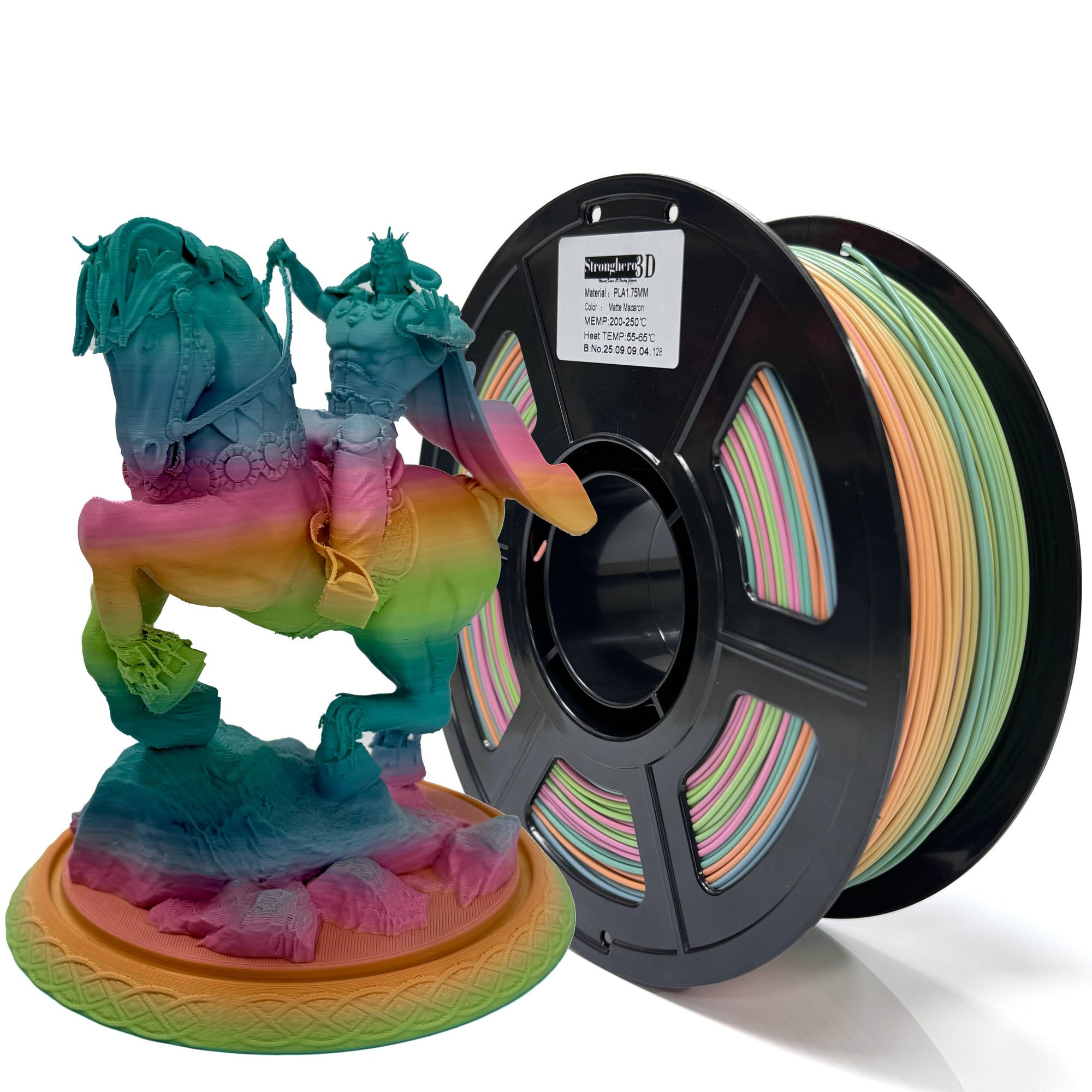 PLA Rainbow Silk Filament,Multi Color,Net Weight 1kg(2.2lbs) Accuracy +/-0.05mm