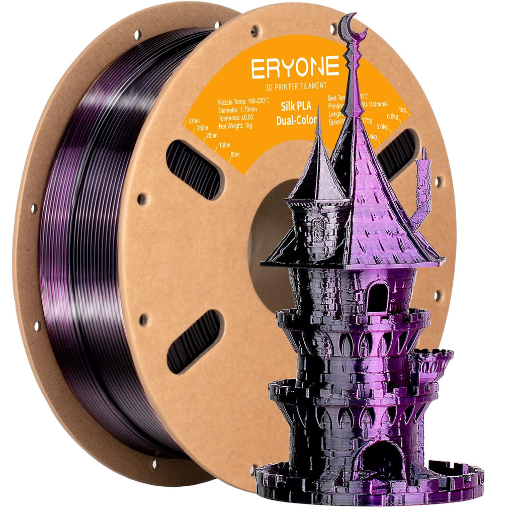 ERYONE Silk Tri Color PLA Filament 3D Printer 1.75mm +/- 0.03mm, Multicolor Filament Tricolor PLA Bundle 2KG Cardboard Spool, Red Blue Green