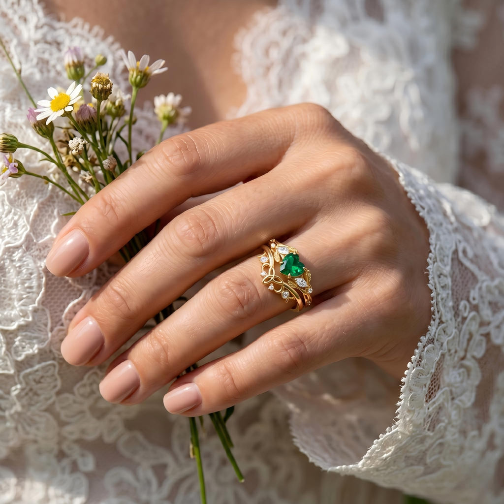 1-3CT Emerald Rings for Women 10K /14K /18K Solid Gold Emerald Engagement Ring May Birthstone Gemstone Wedding Promise Ring for Her Free Engraving