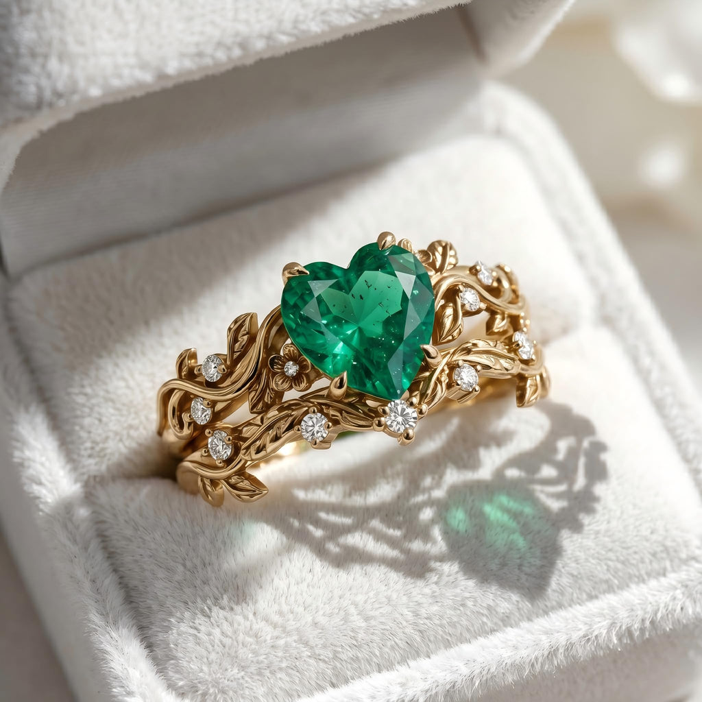 1-3CT Emerald Rings for Women 10K /14K /18K Solid Gold Emerald Engagement Ring May Birthstone Gemstone Wedding Promise Ring for Her Free Engraving